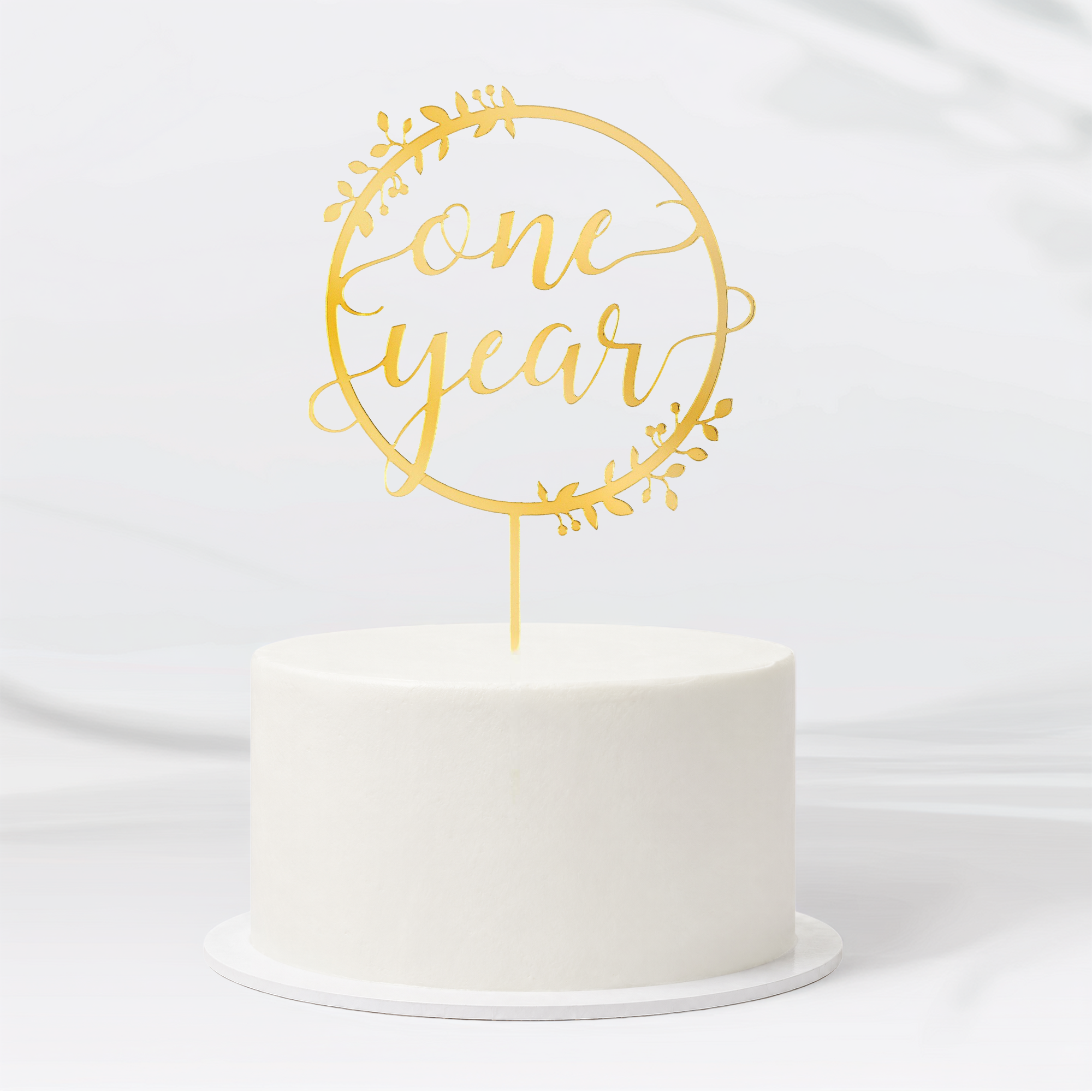 1-Year Anniversary Gold Cake Topper