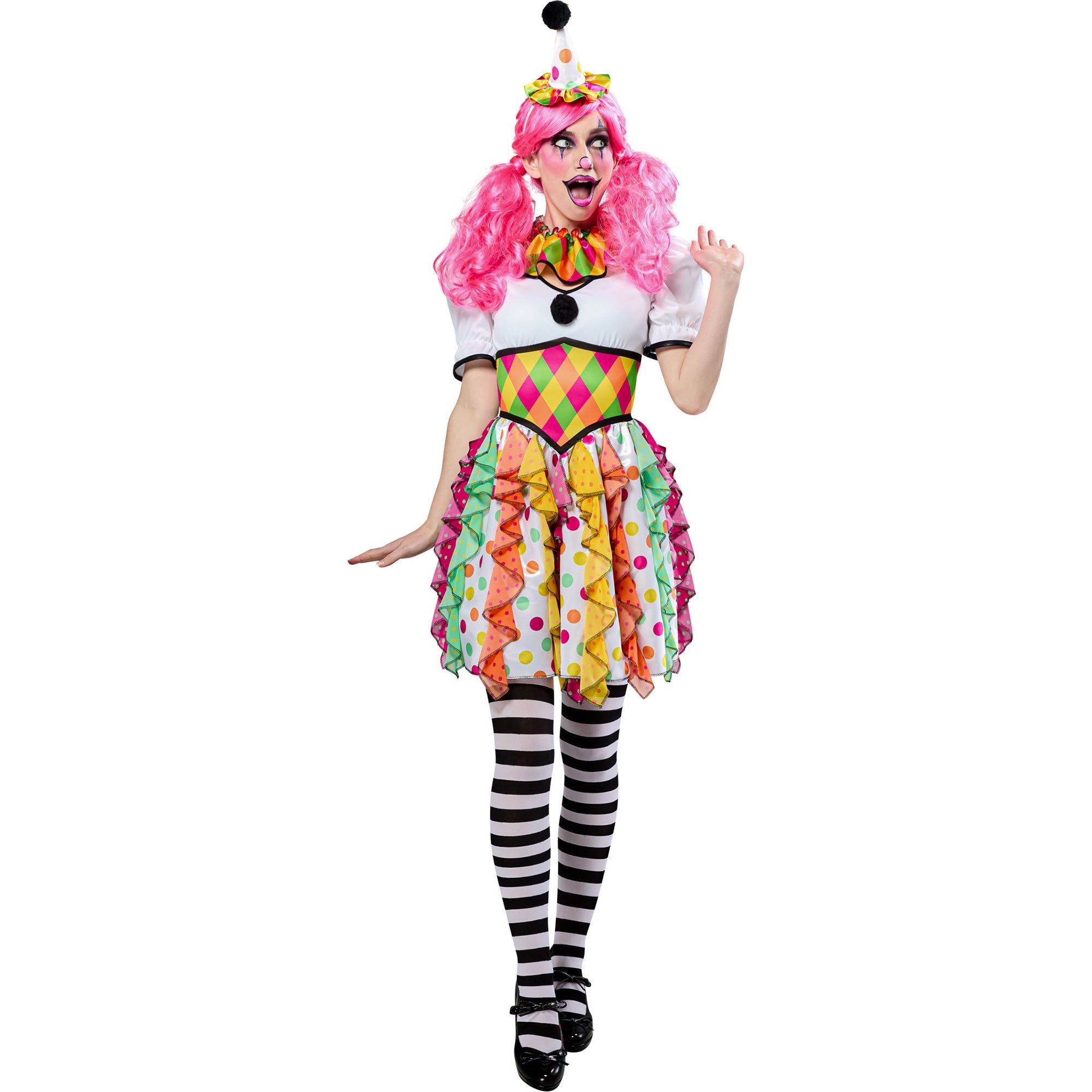 Bright Colorful Clown Costume for Women