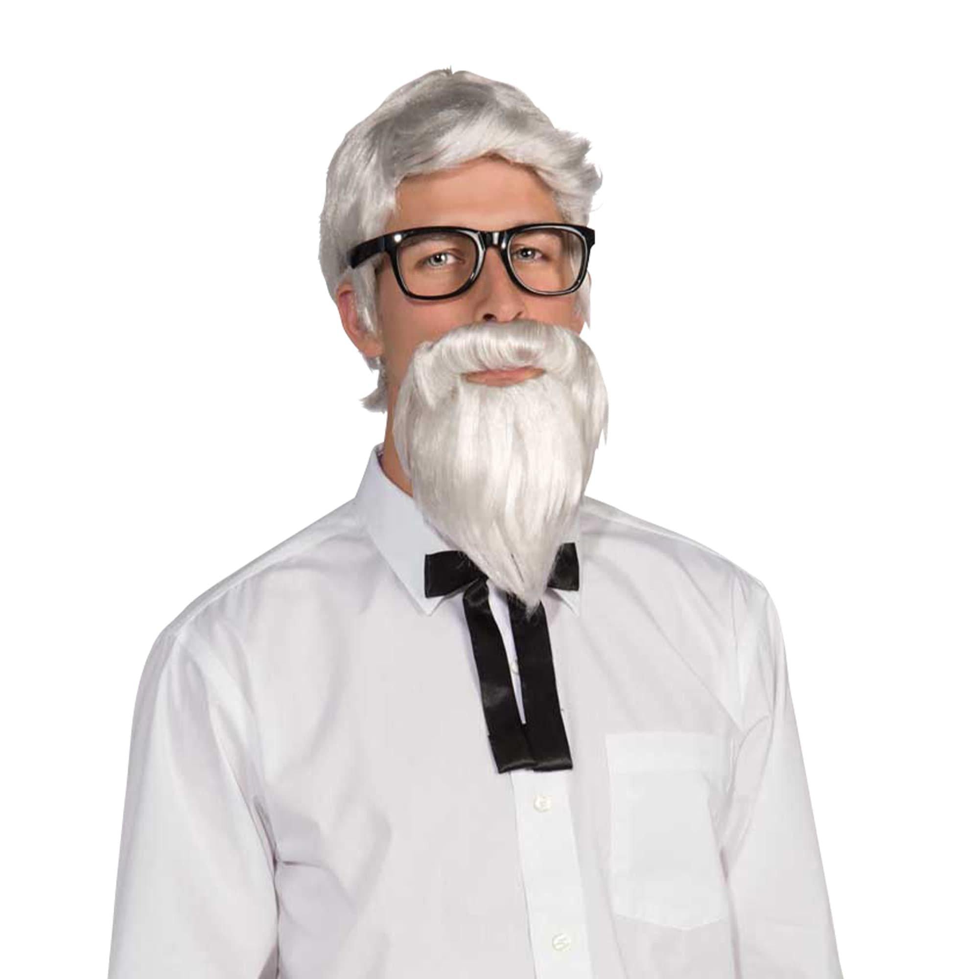 Adult White Southern Colonel Beard & Wig