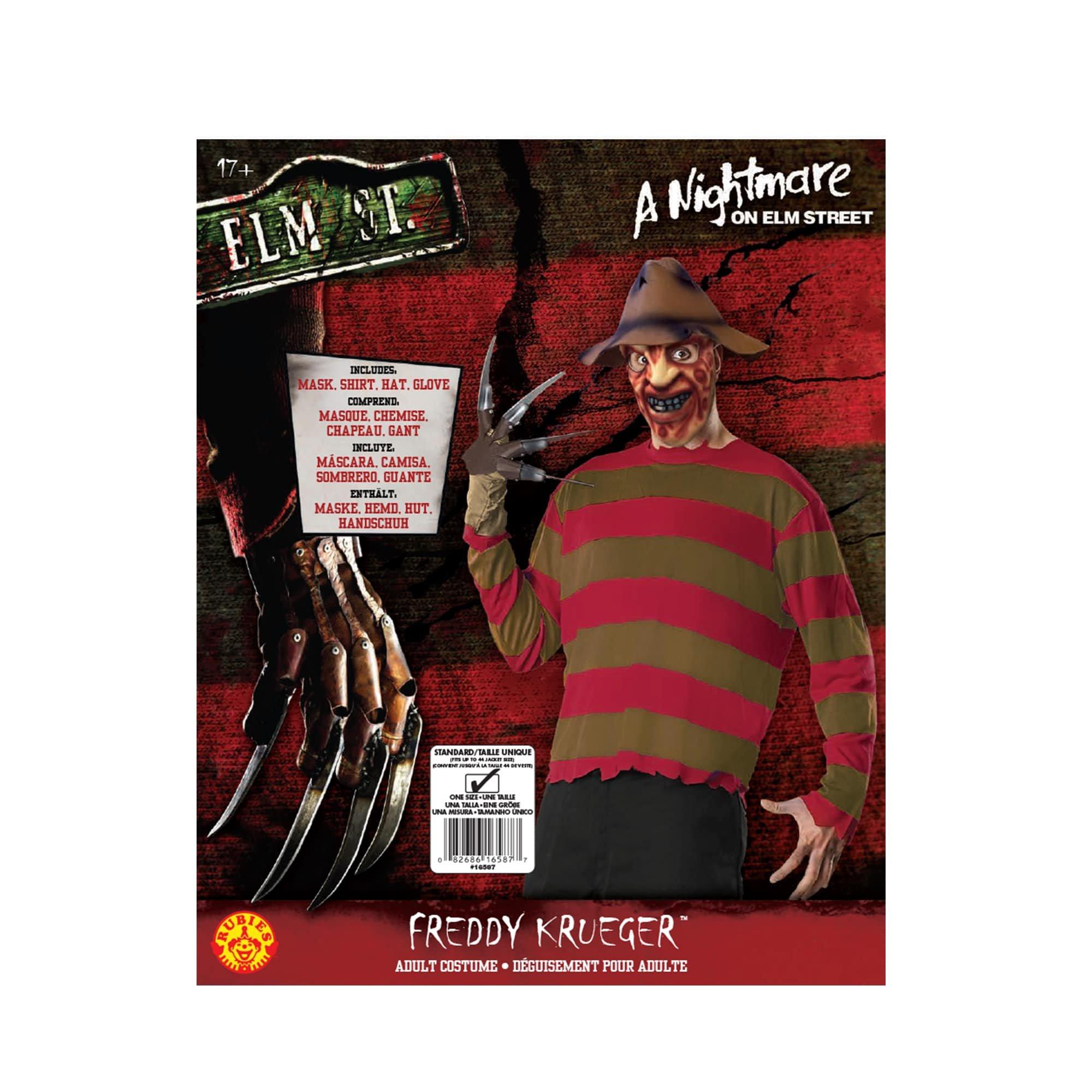 Adult A Nightmare on Elm Street Freddy Krueger Hat, Mask and Glove
