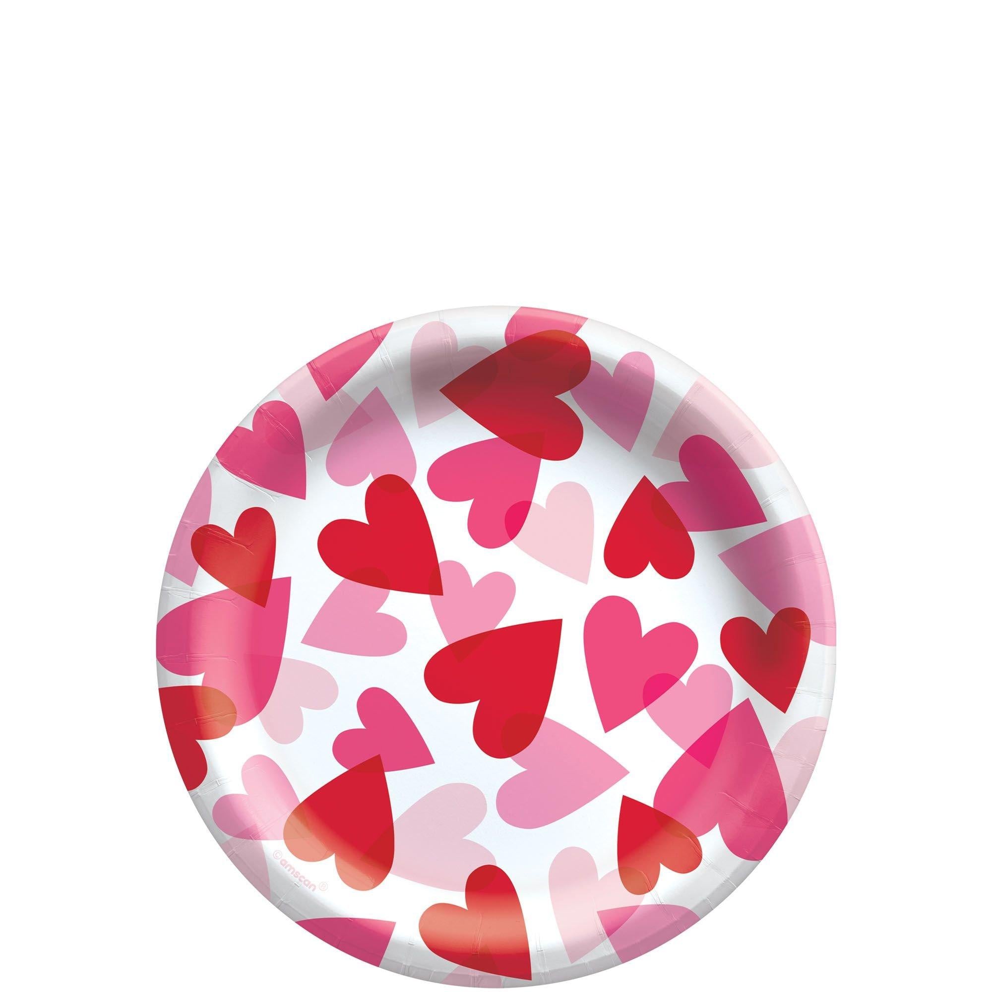 Heart Party Paper Dessert Plates, 6.75in, 8ct