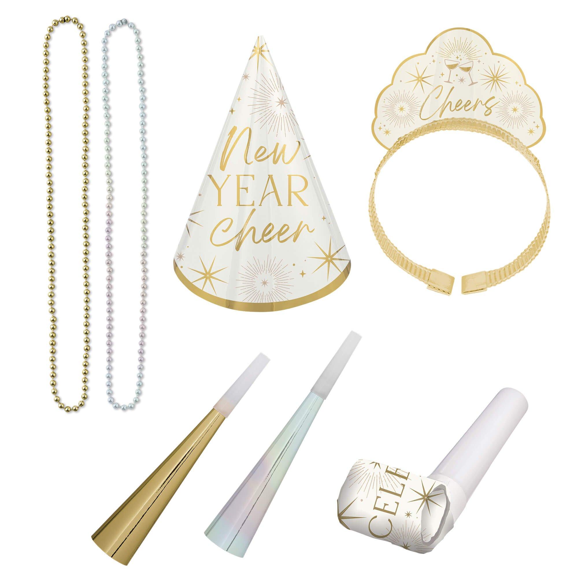 Golden Soiree NYE Party Kit for 4, 12pc