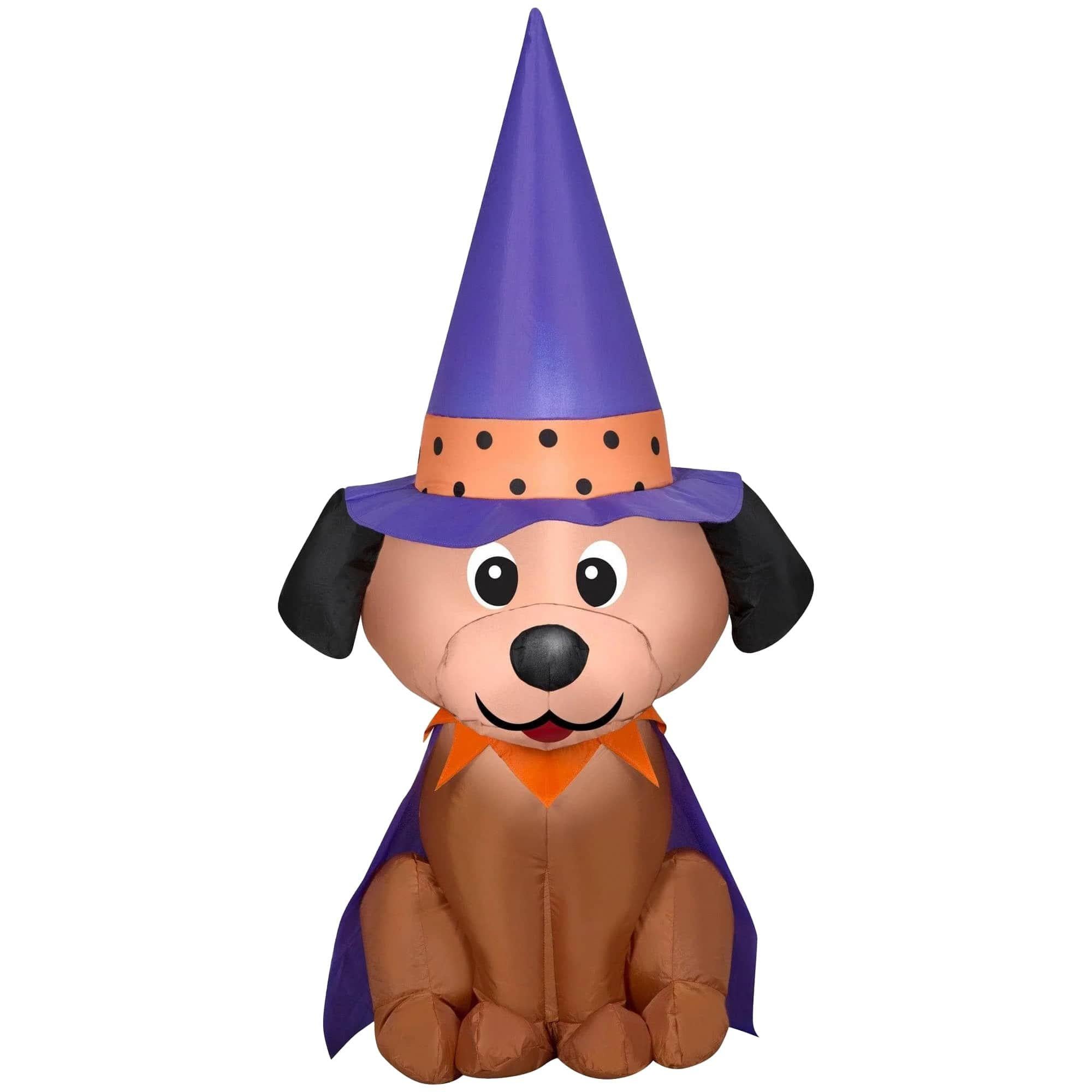 4 Foot Witch Dog Light Up Halloween Inflatable Lawn Decoration