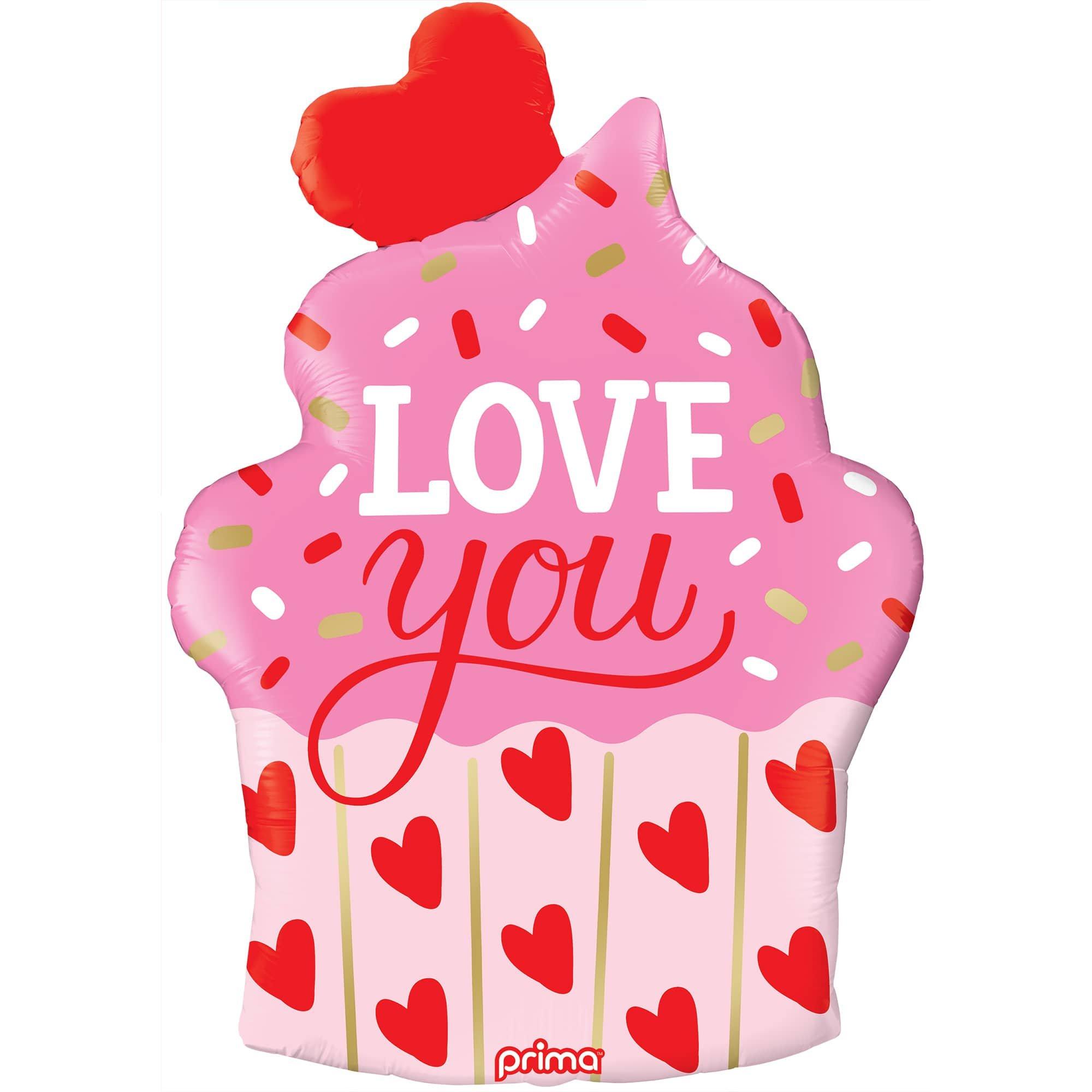 36in Love You Cupcake Foil Balloon