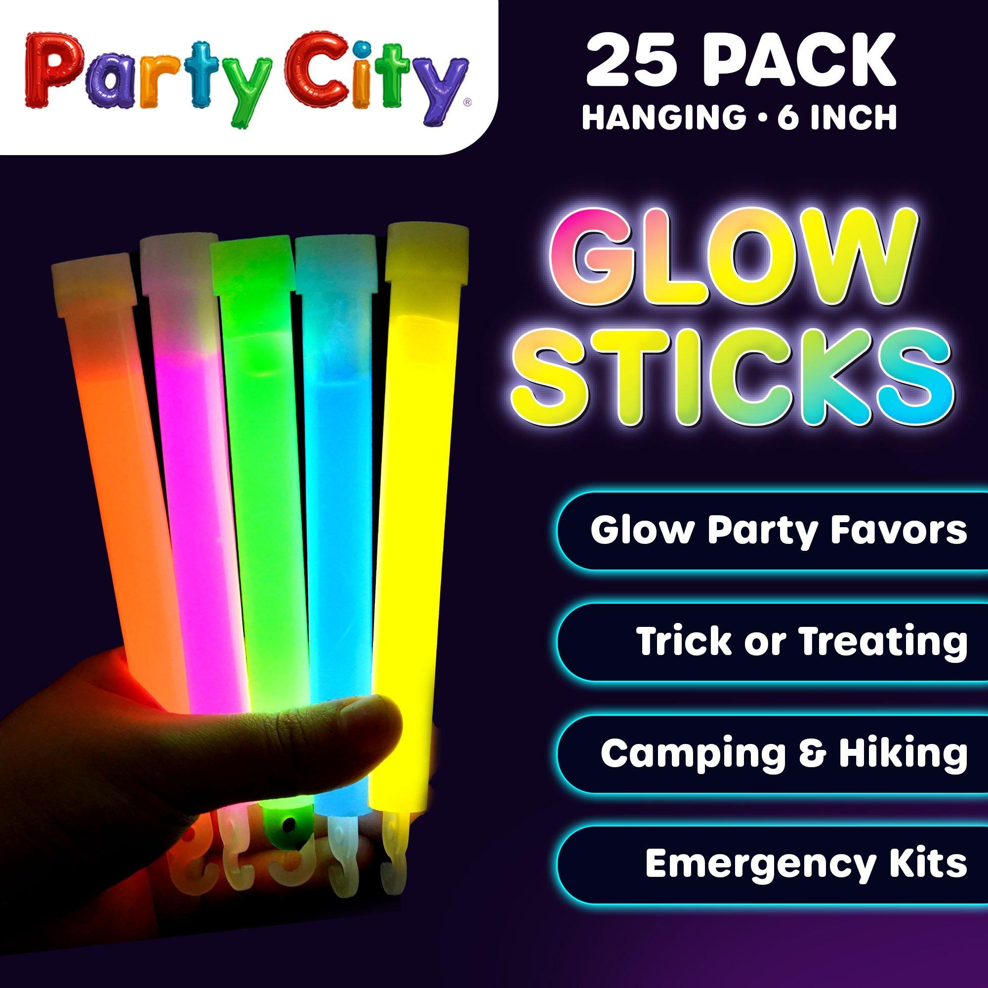 Glow Stick 6 Inch Party Favor Bulk Pack Multicolored White 24pk