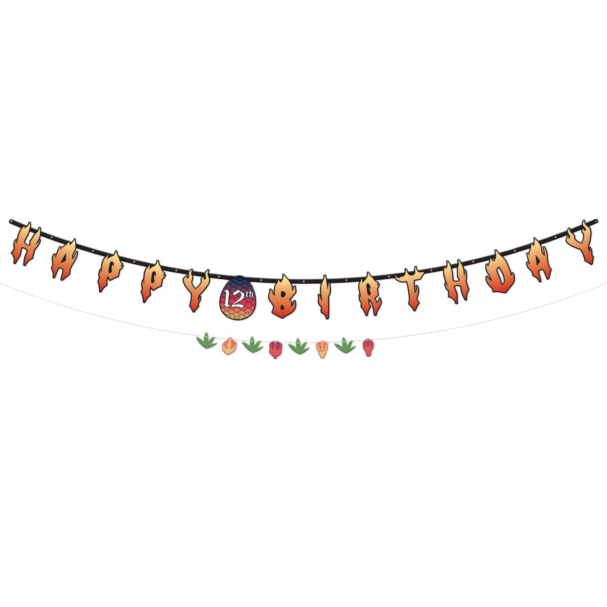 Dragon Party Personalized Banner, 2pc