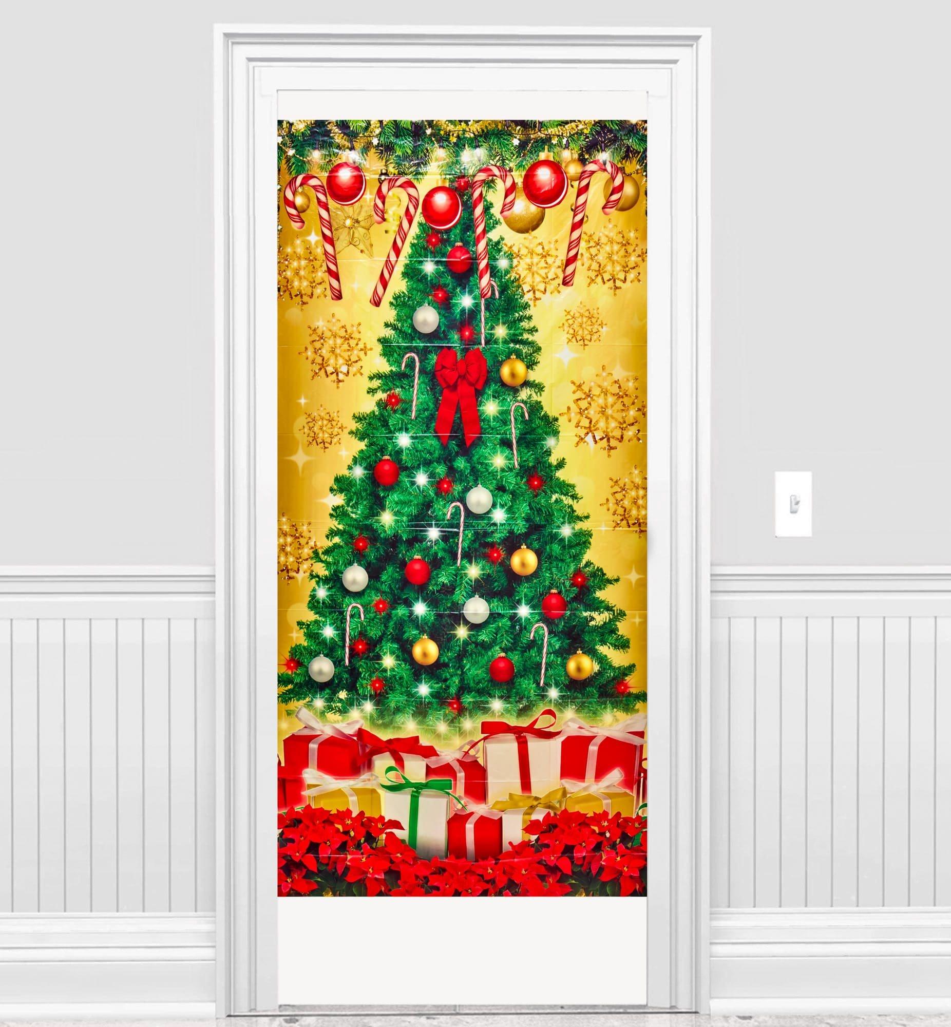 Printed Christmas Tree Holiday Door Cover