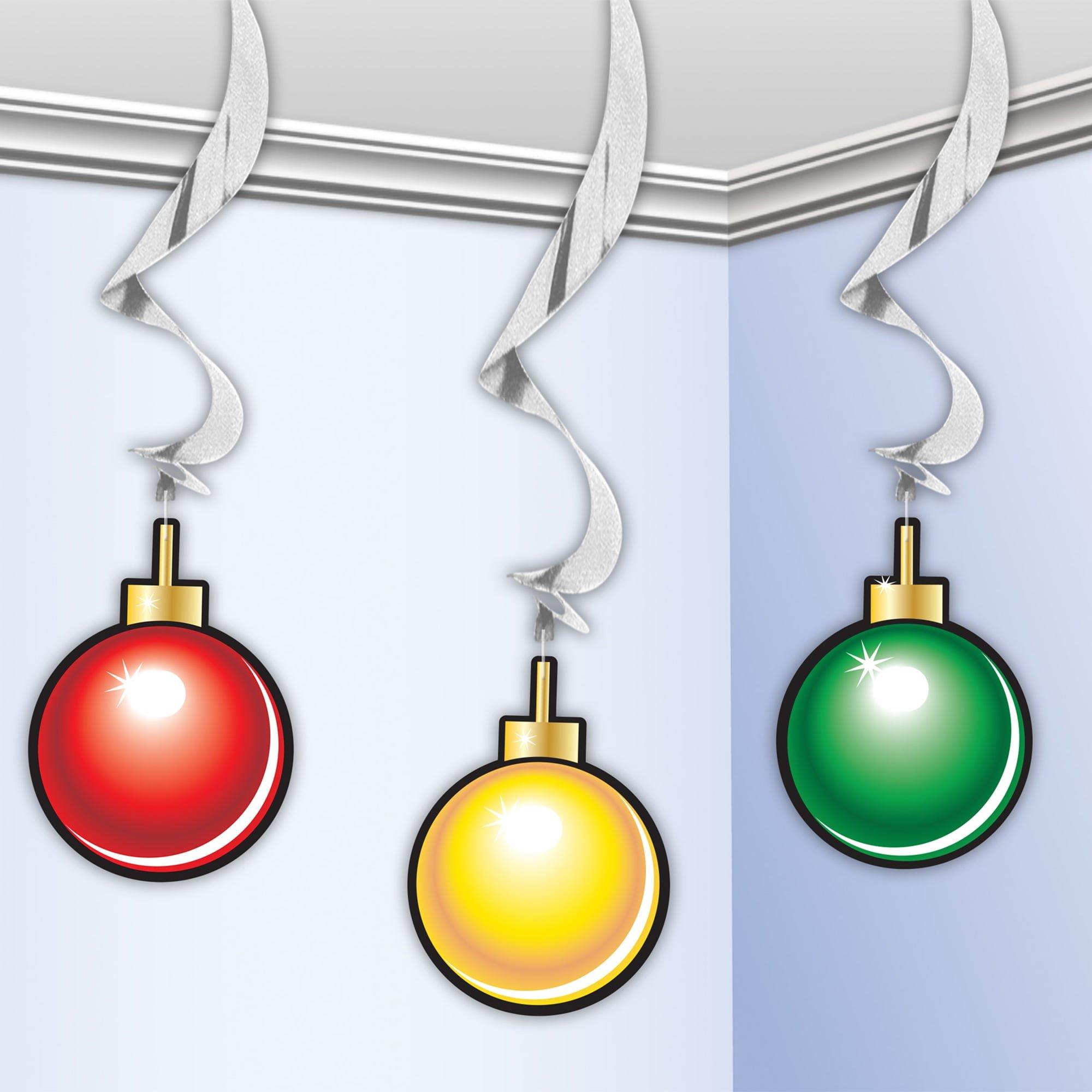 Holiday Swirl Ornament Decorations, 3pc