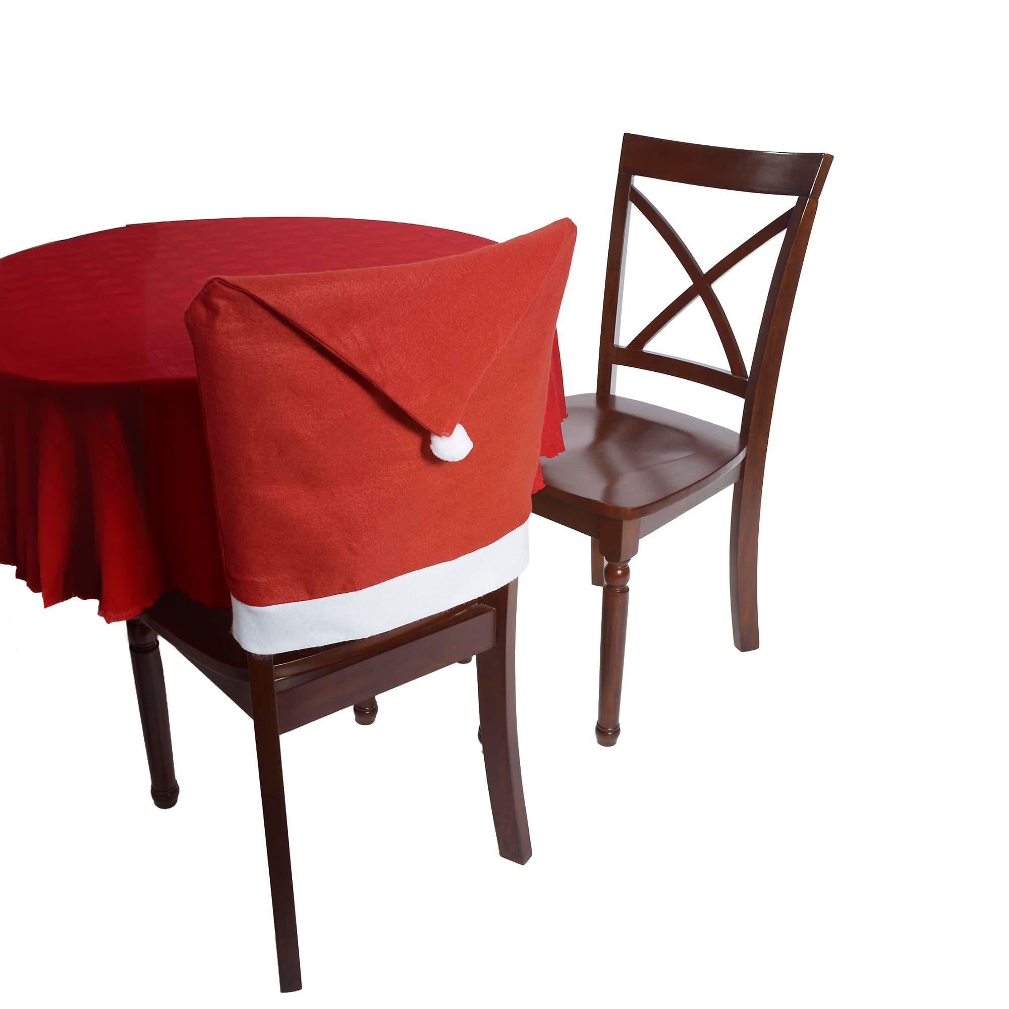Santa Claus Hat Chair Cover Decoration