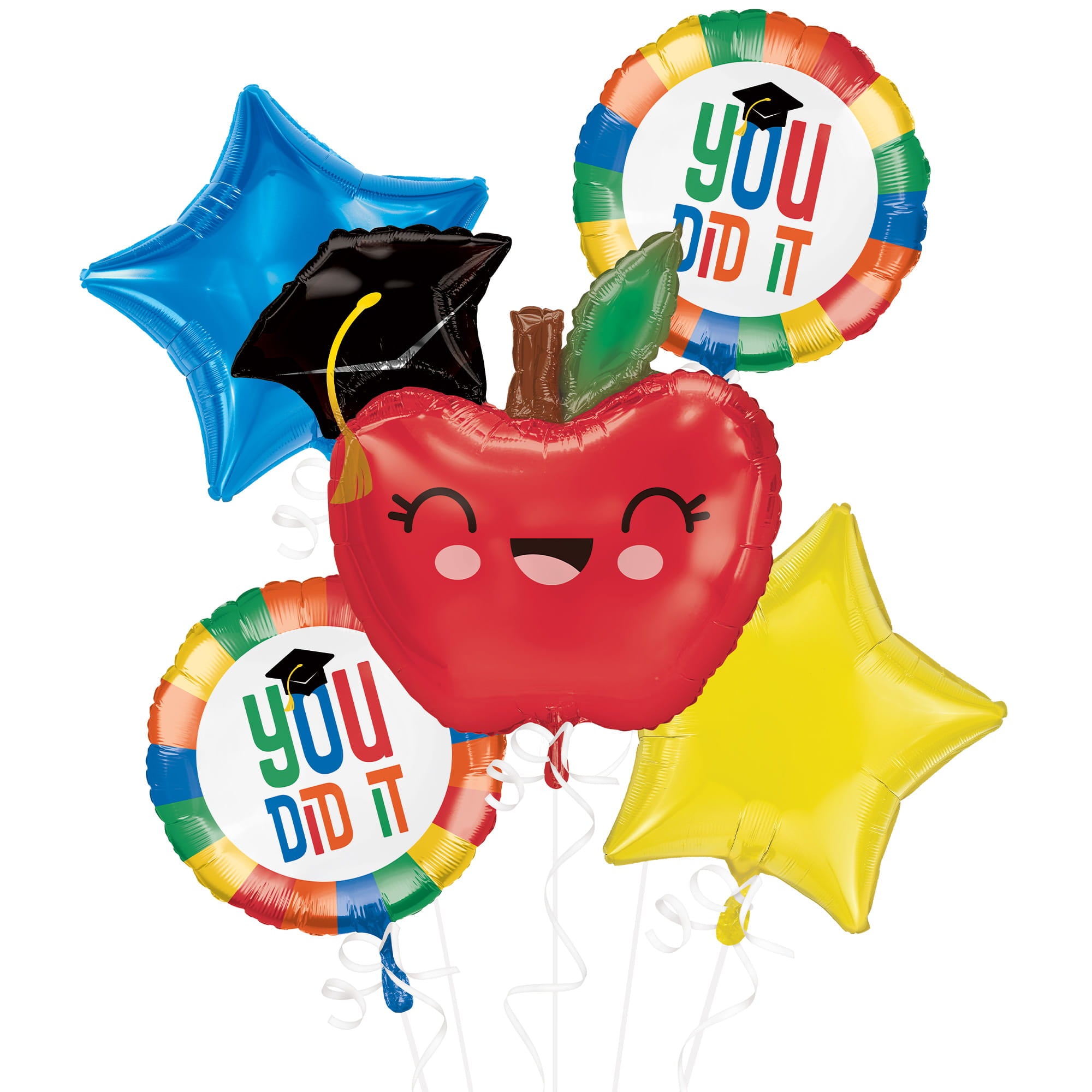 You Did It! Grad Foil Balloon Bouquet, 5pc