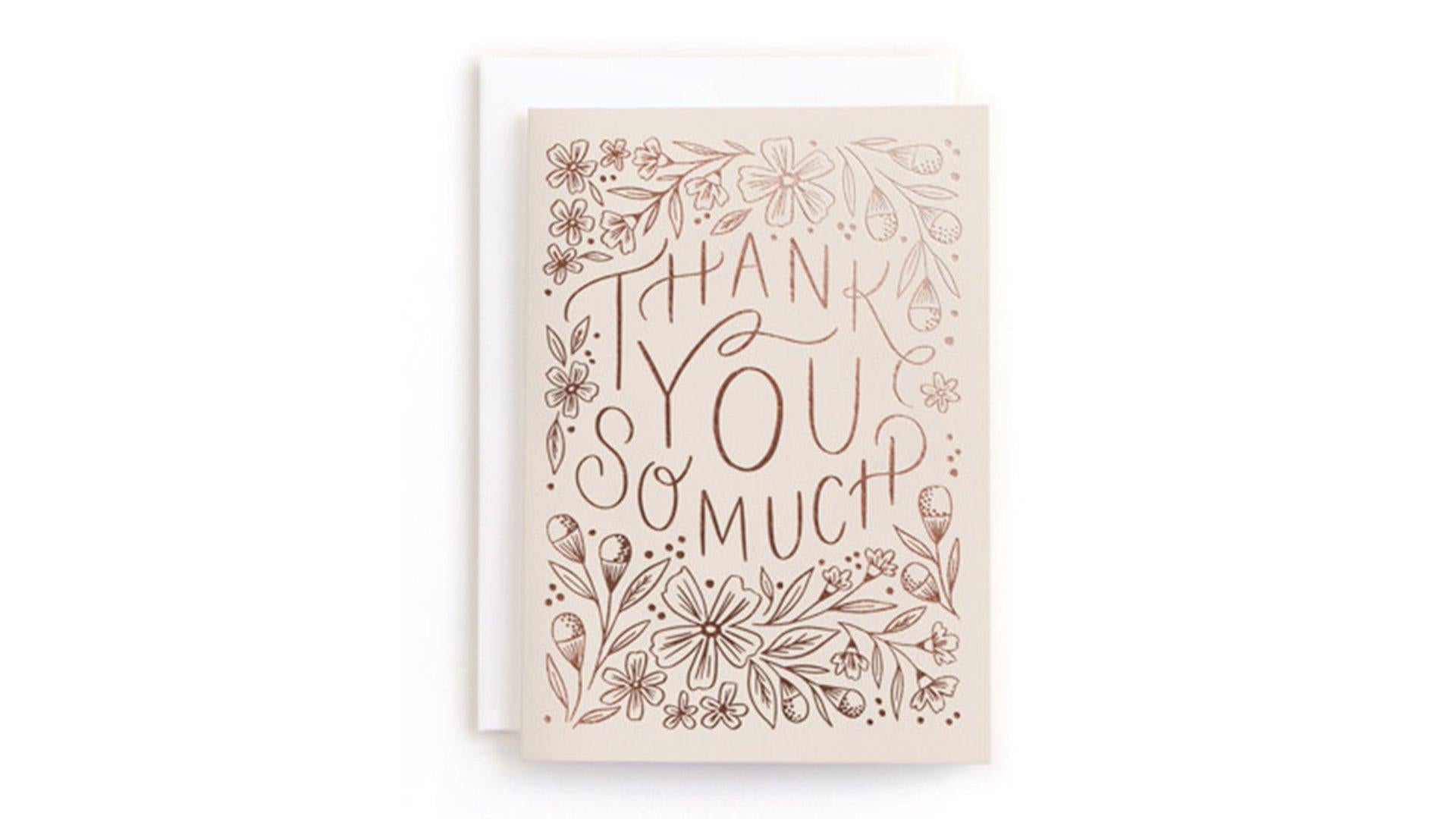Minted Florals Thank You Card
