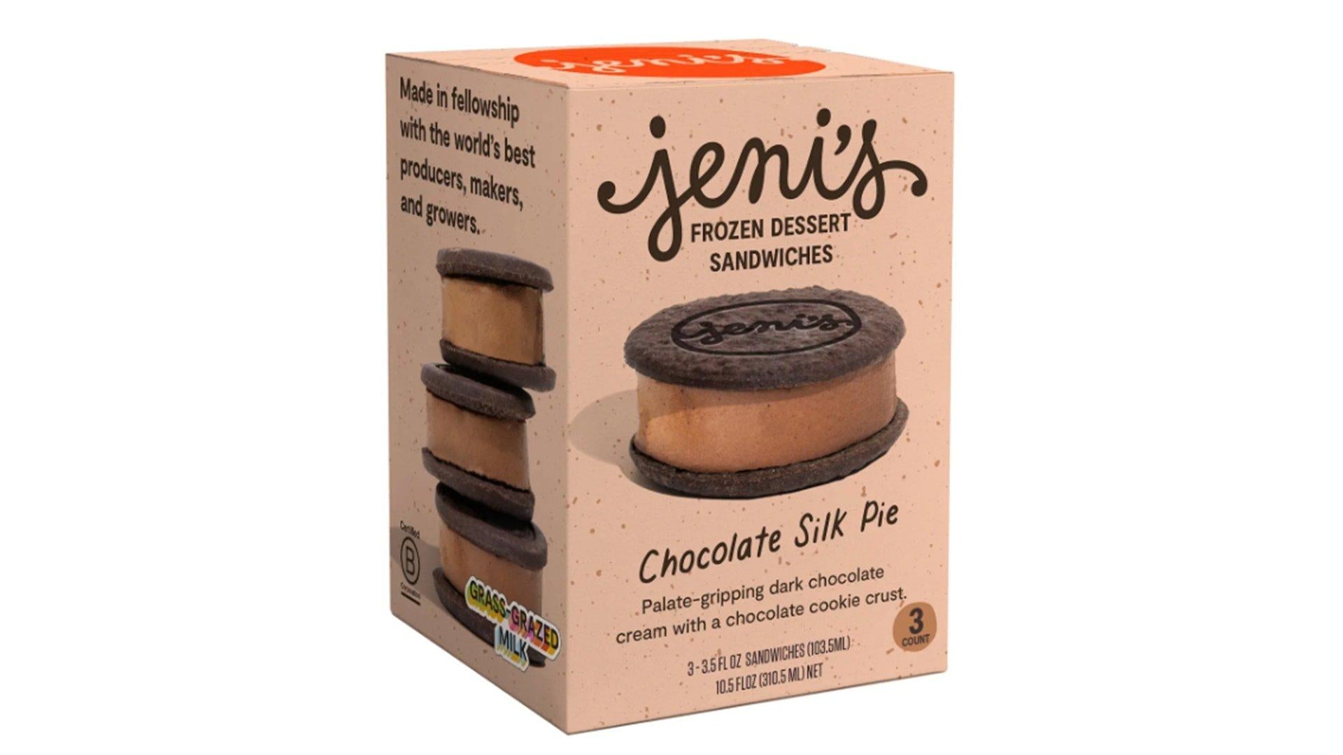 Jeni's Ice Creams Chocolate Silk Pie Sandwiches (3.5 oz x 3 ct)