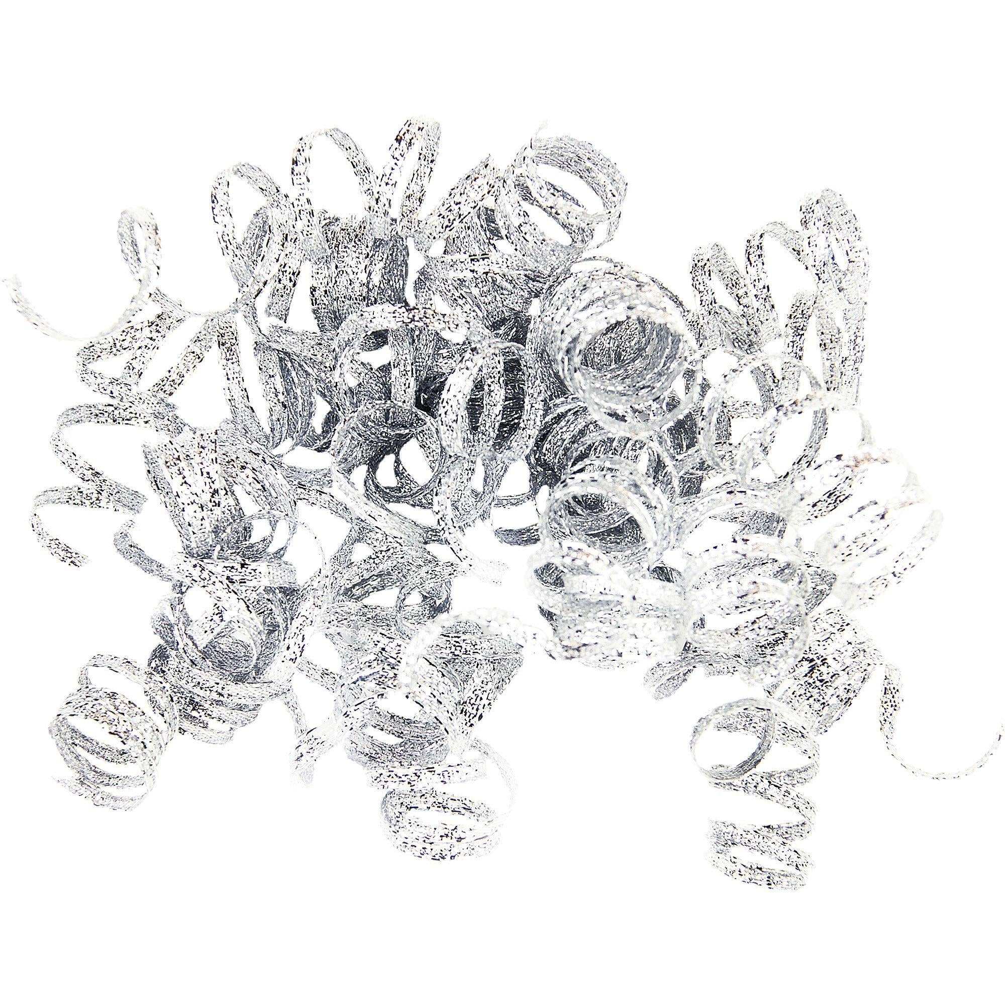 Shimmer Silver Curly Bow