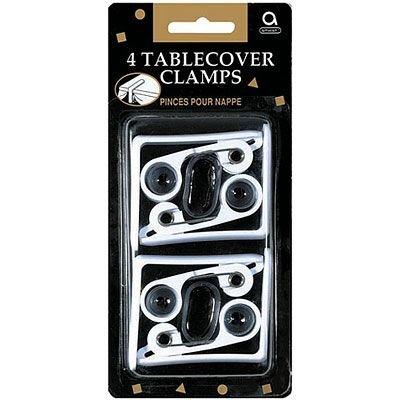 White Table Cover Clamps 4ct