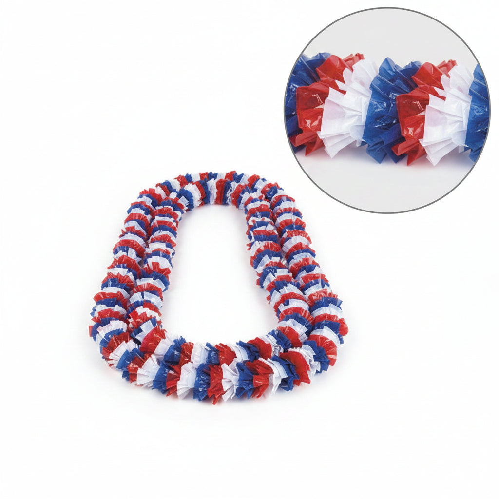 Patriotic Red, White & Blue Leis 12ct