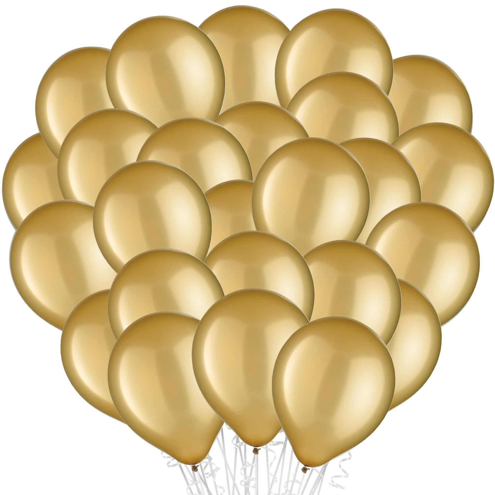100ct, 12in, Gold Pearl Latex Balloons