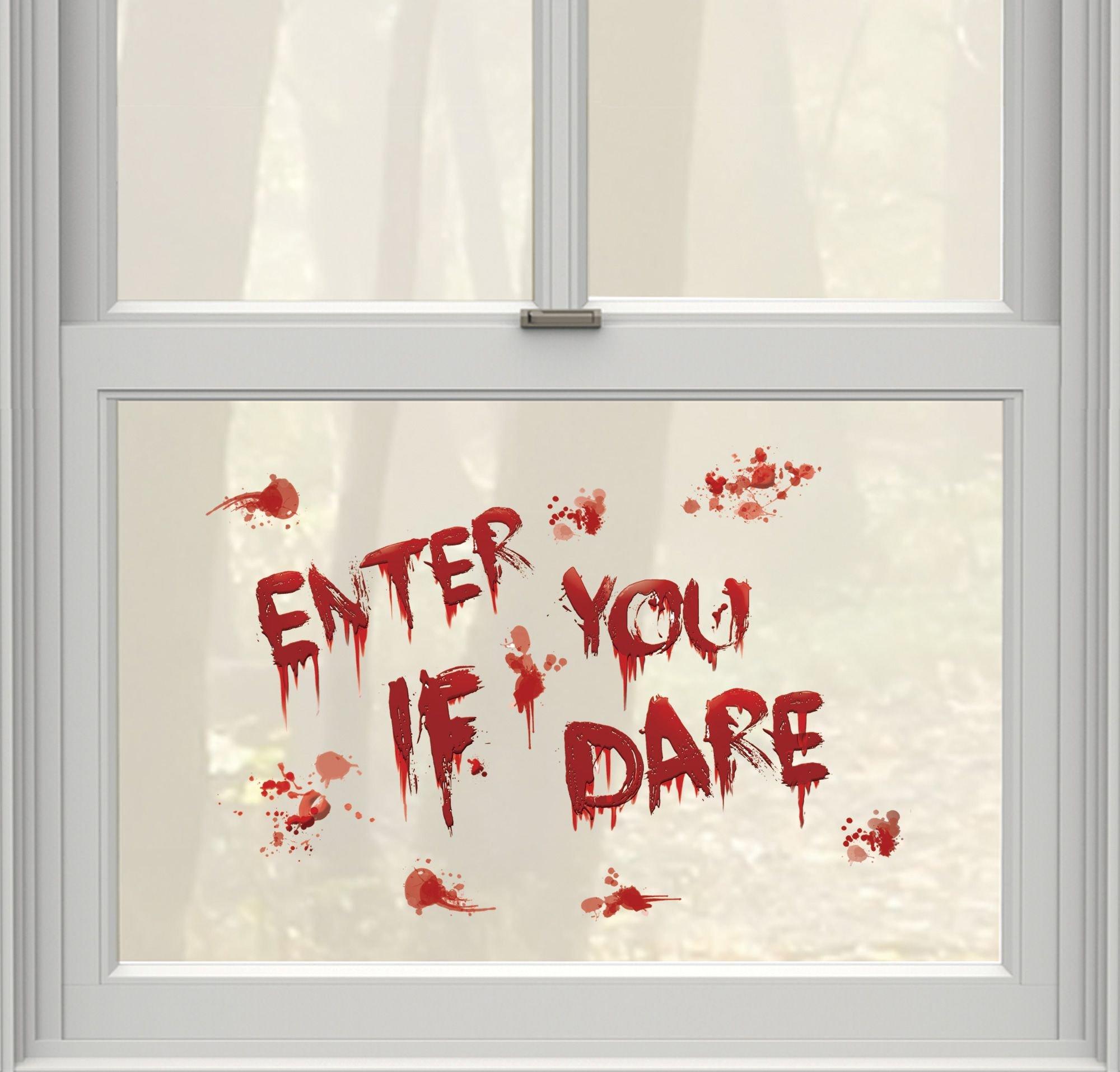 Enter If You Dare Bloody Cling Decals 13ct