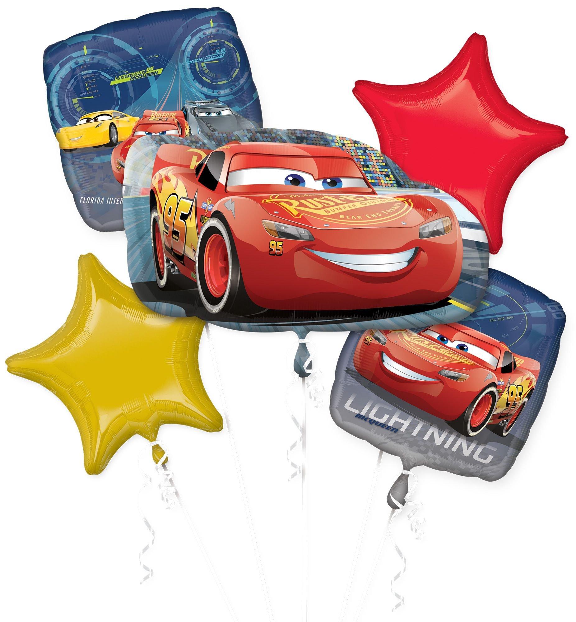 Cars 3 Foil Balloon Bouquet, 5pc