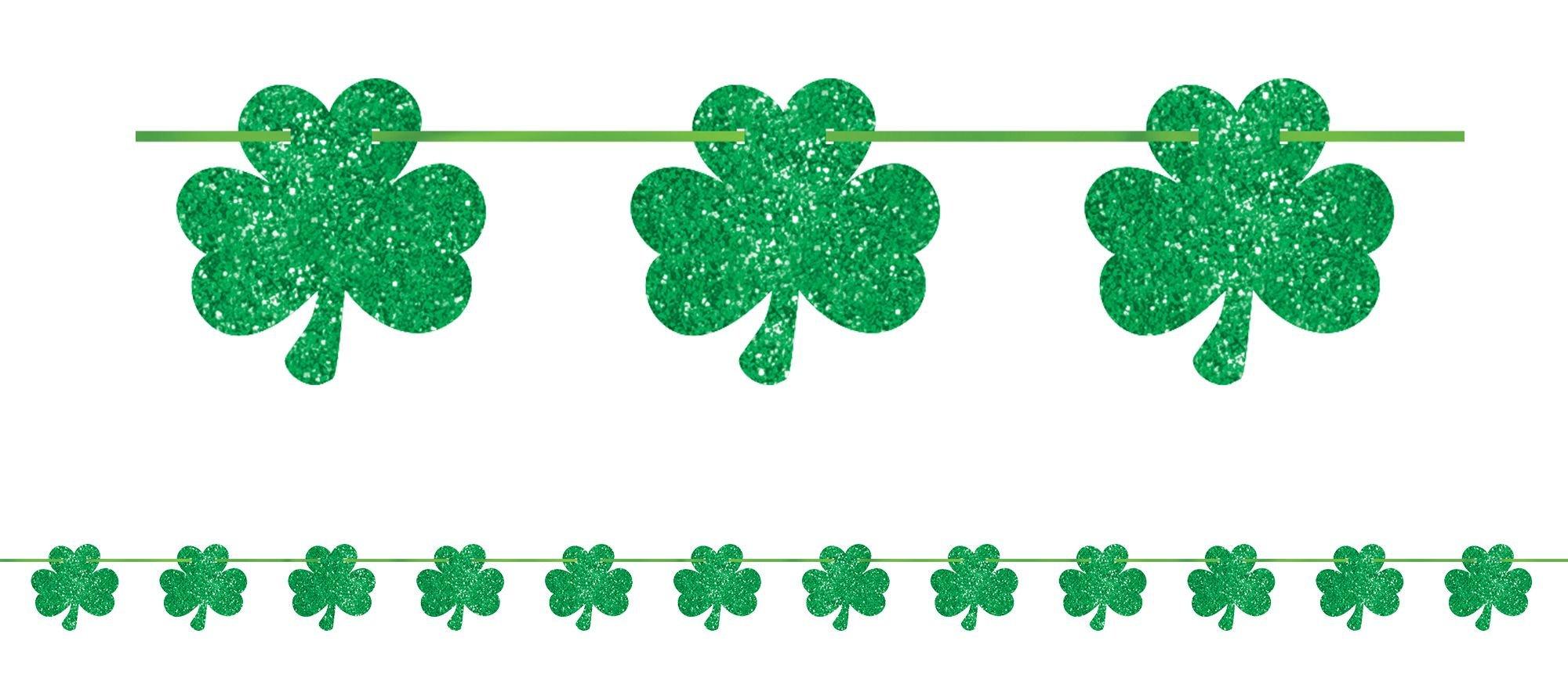 Glitter Shamrock Banner, 12ft