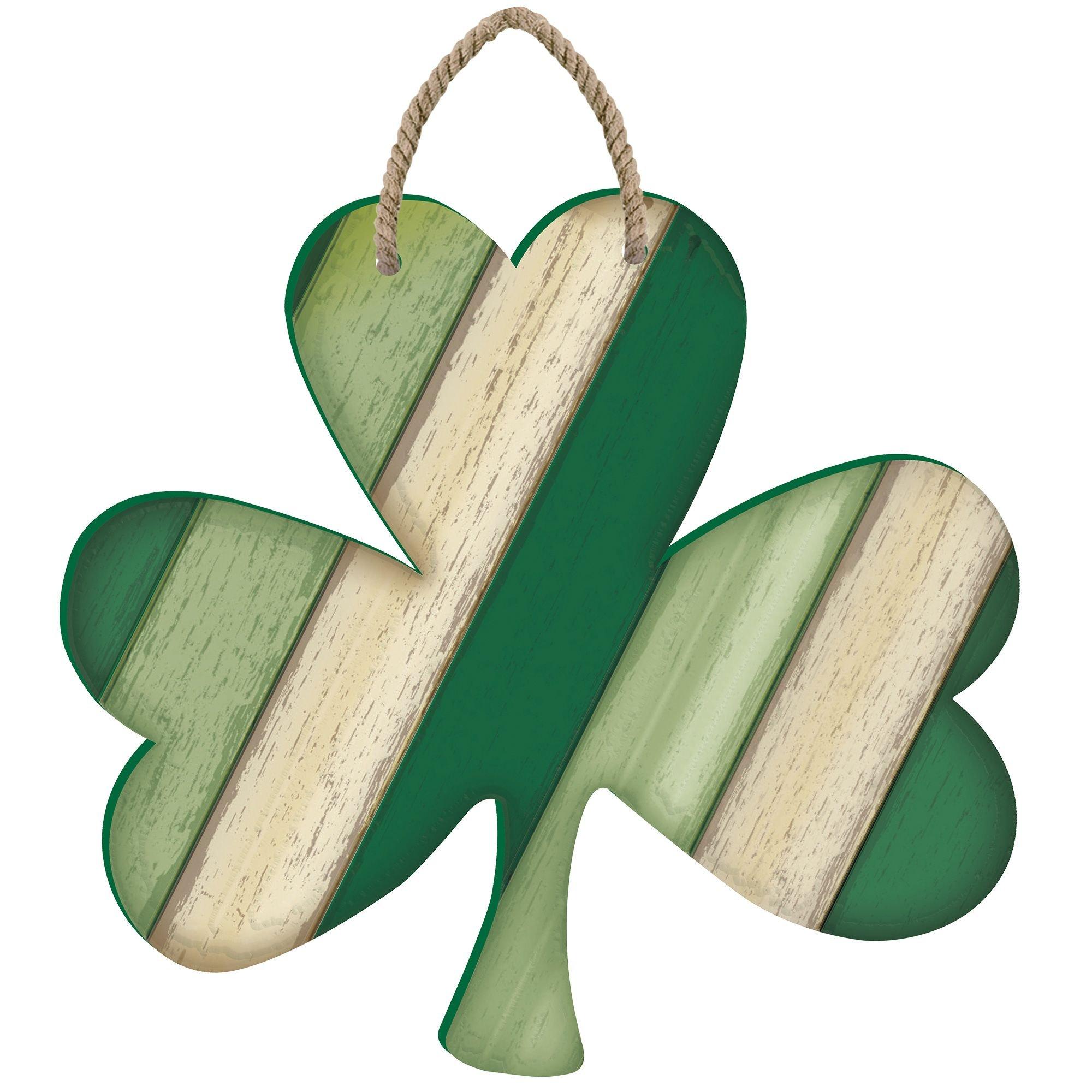 Rustic Striped Shamrock Sign