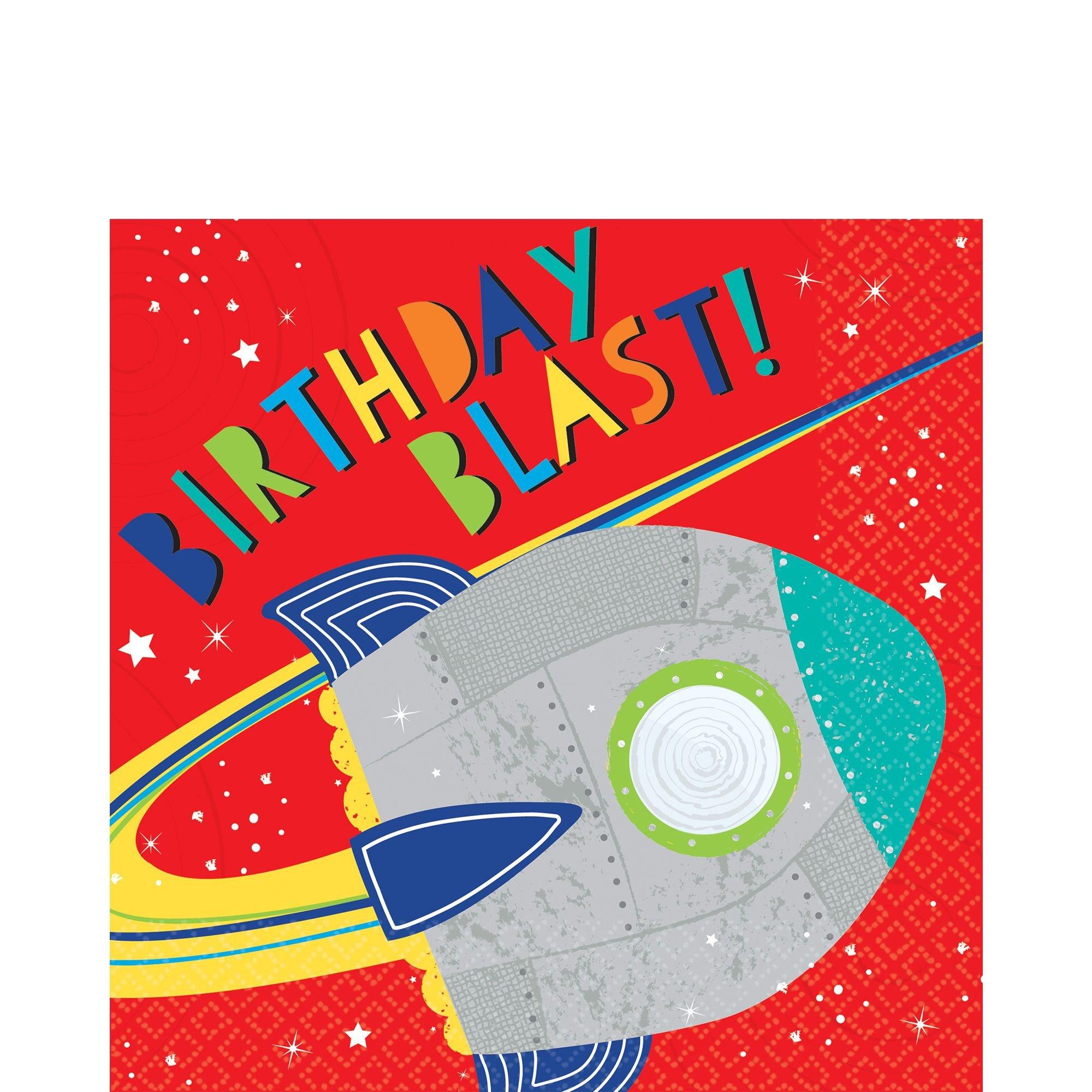 Blast Off Birthday Lunch Napkins 16ct