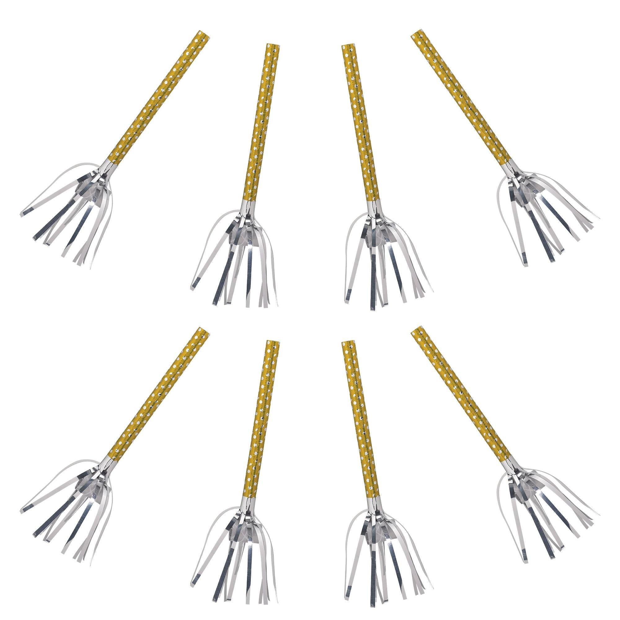 Metallic Gold & Silver Polka Dot Fringe Blowouts 8ct