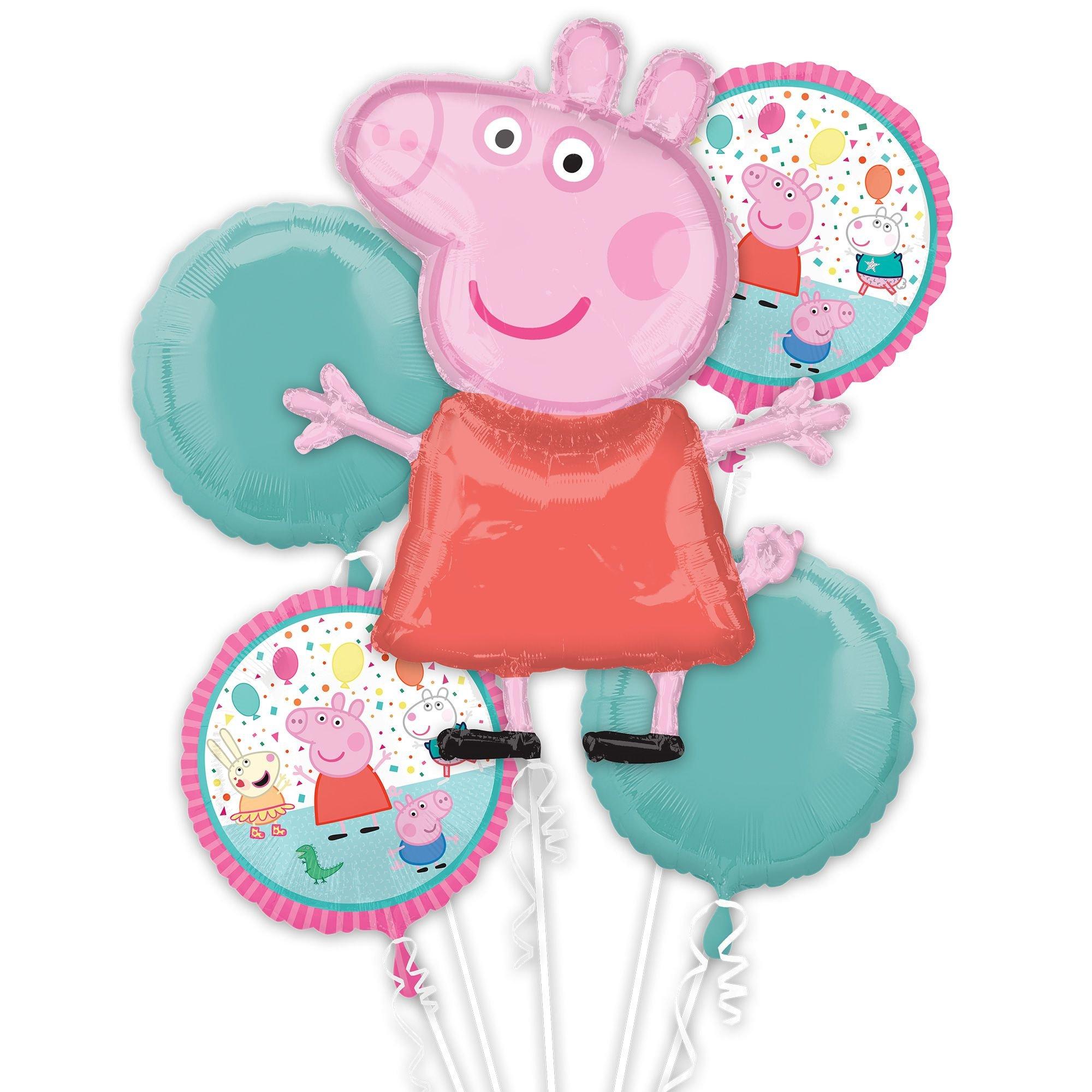 Peppa Pig Foil Balloon Bouquet, 5pc