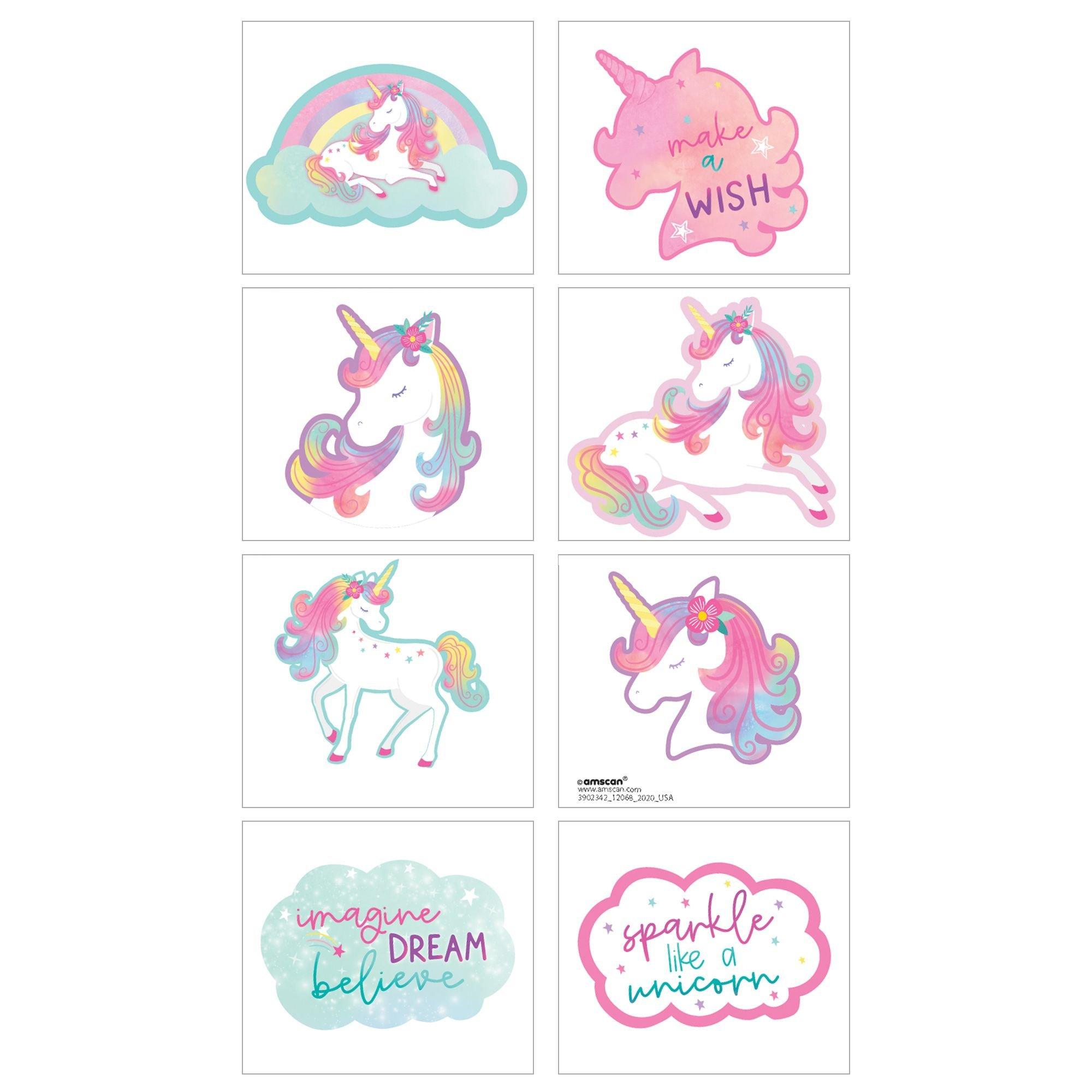 Enchanted Unicorn Tattoos, 8ct