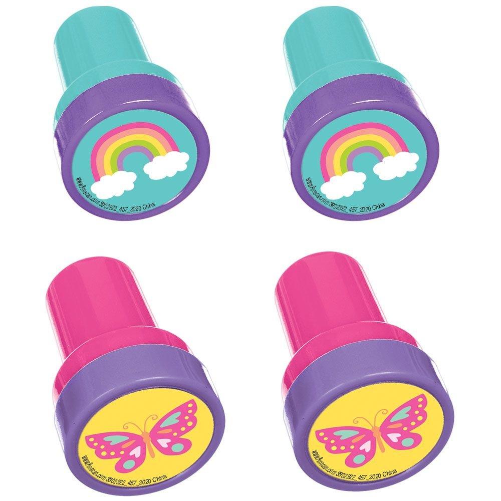 Rainbow & Butterfly Self-Inking Stampers 12ct
