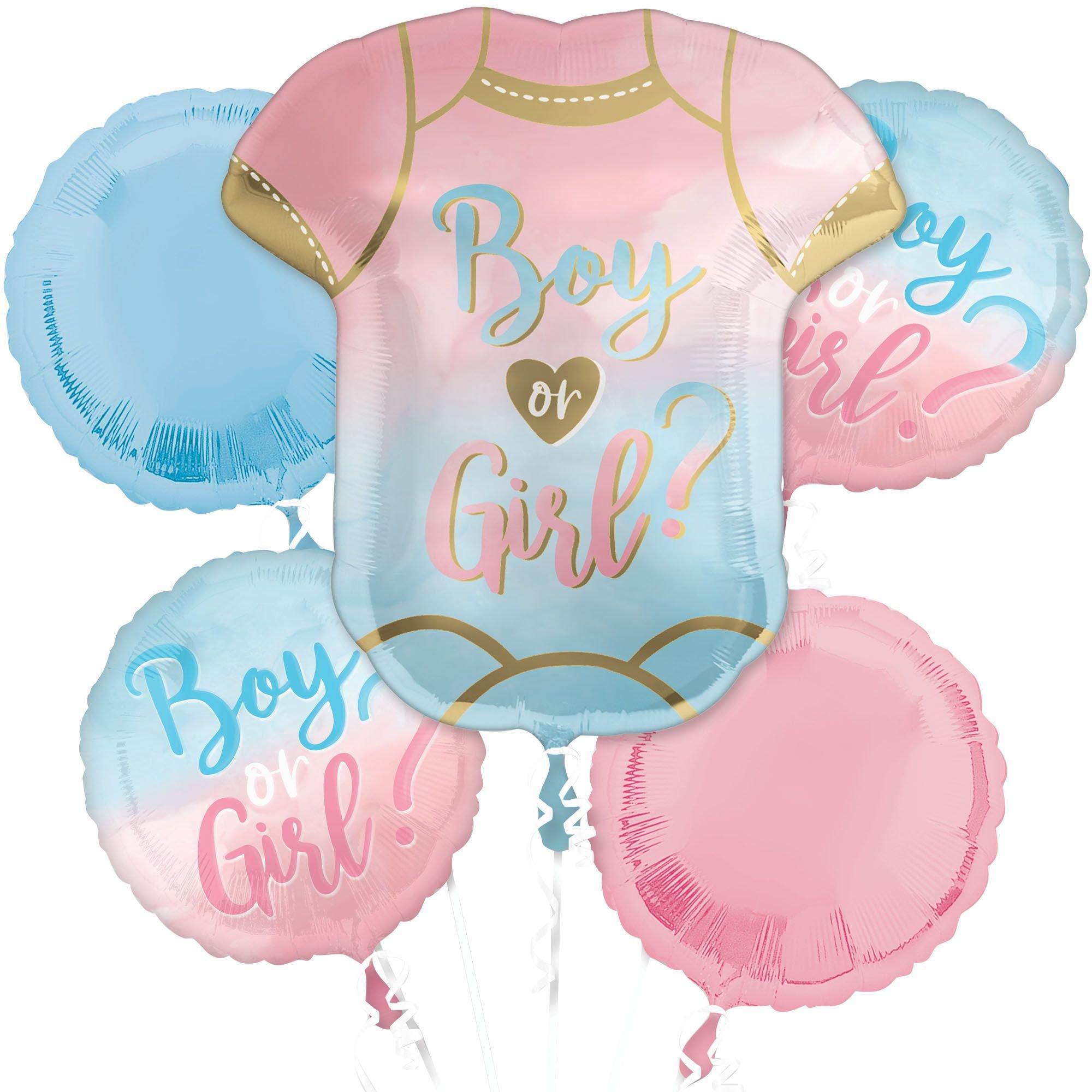 The Big Reveal Foil Balloon Bouquet, 5pc