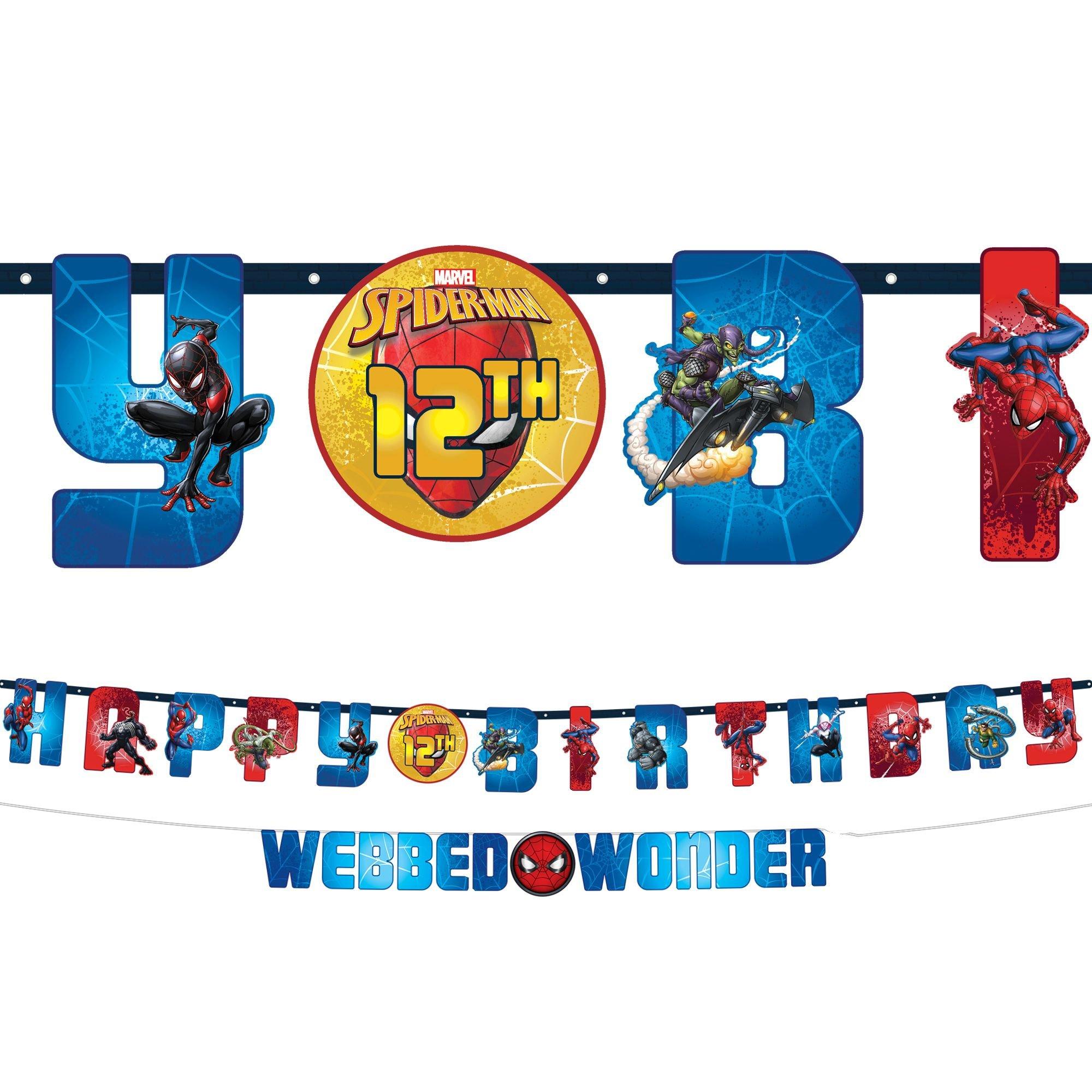 Spider-Man Webbed Wonder Add an Age Birthday Banner Set, 10ft