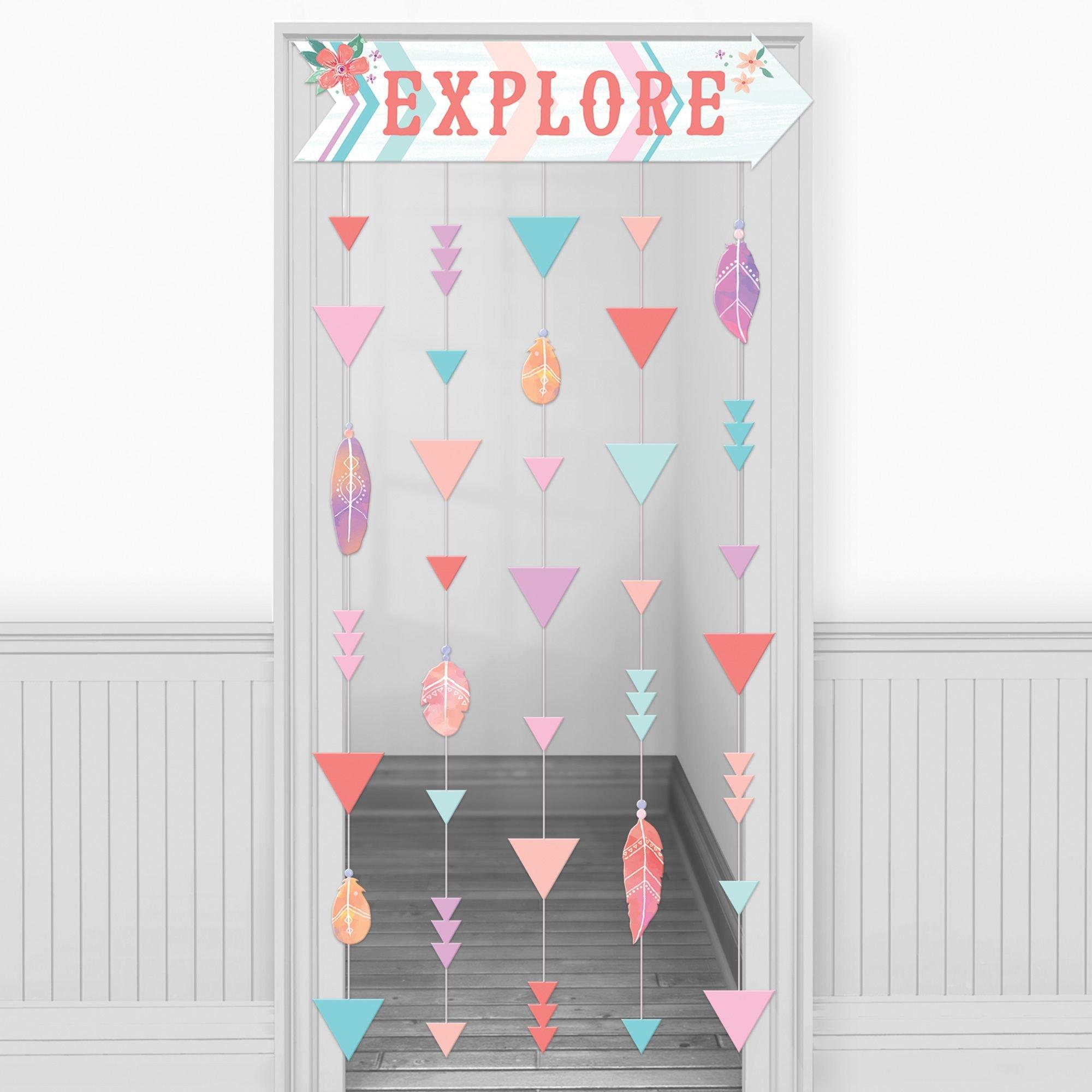 Free Spirit Boho Cardstock Doorway Curtain, 3.25ft x 6.4ft