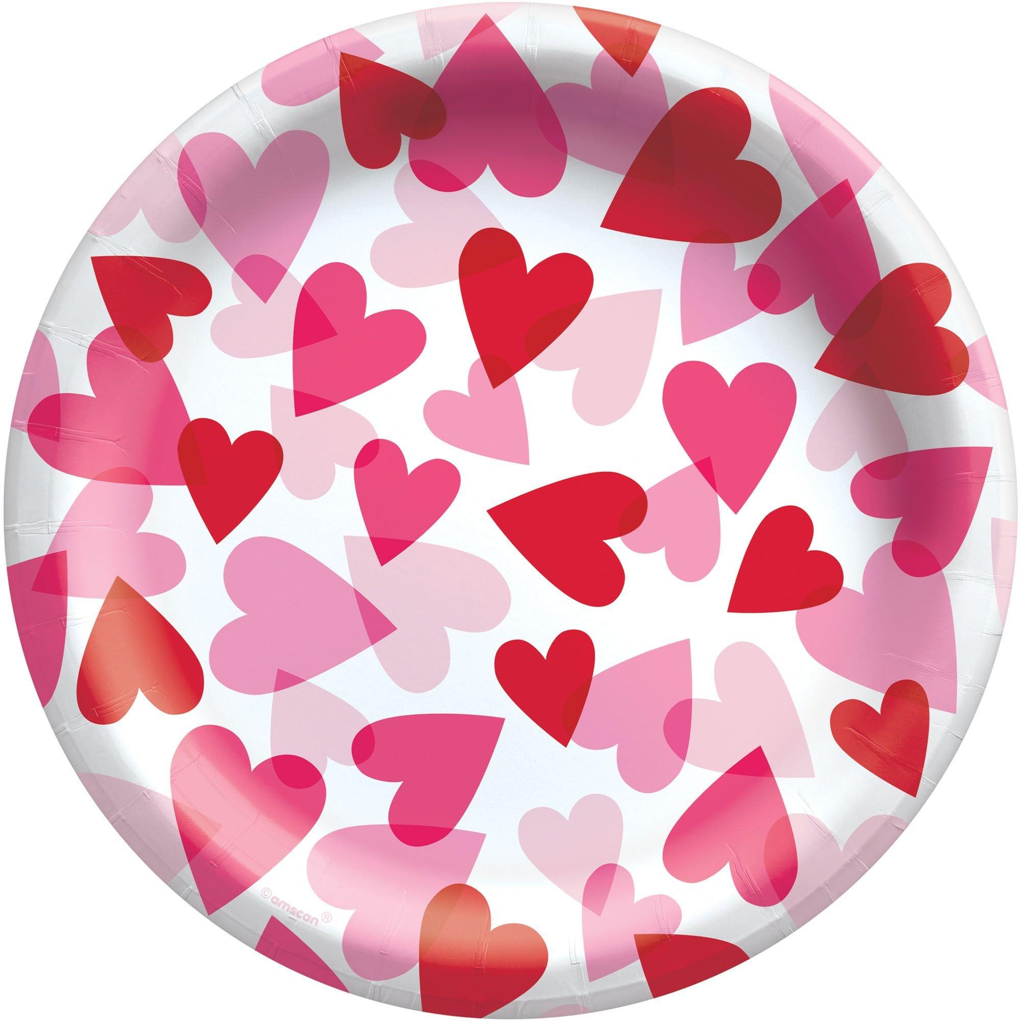 Heart Party Paper Lunch Plates, 8.5in, 20ct