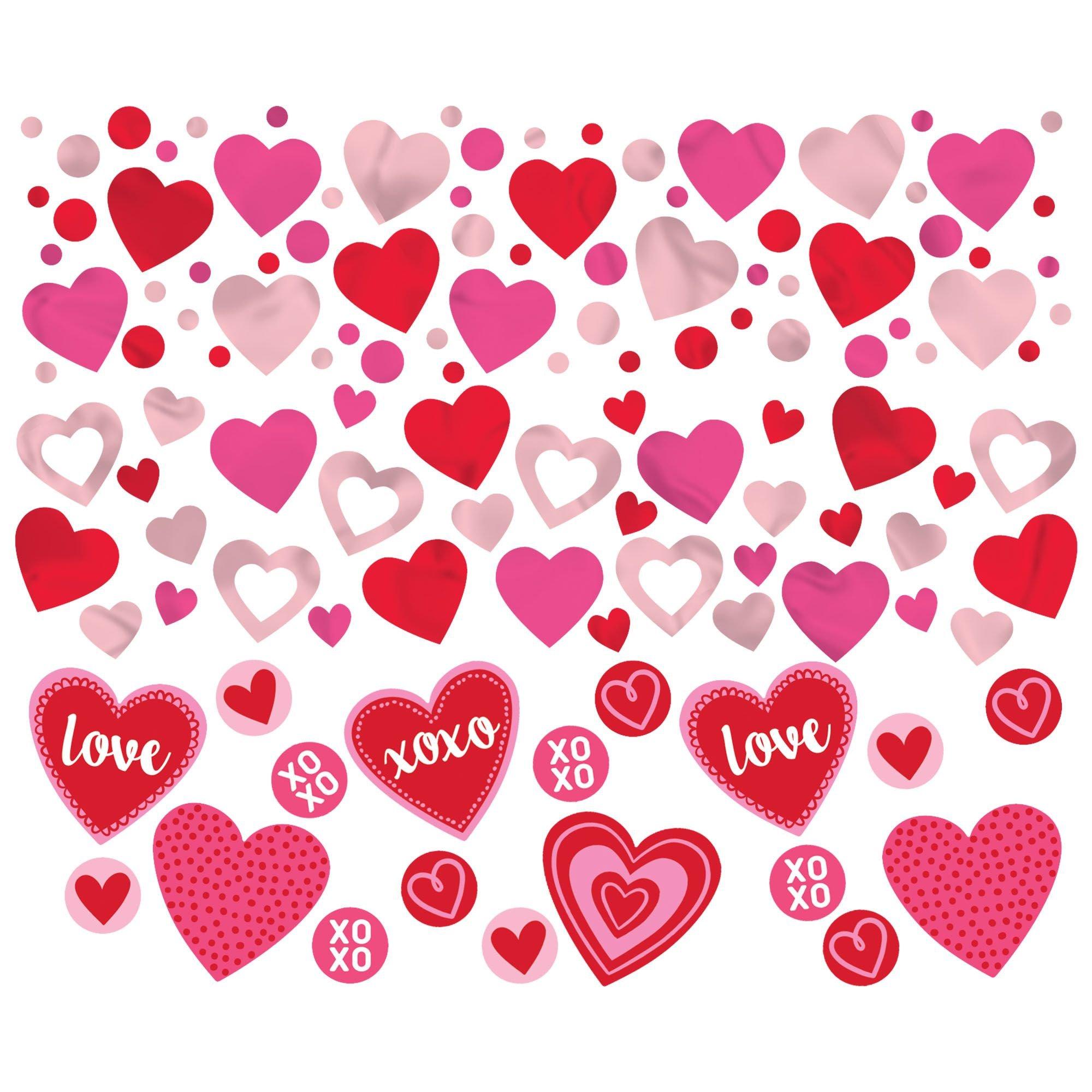 Pink, Red & White Heart Confetti, 1.2oz