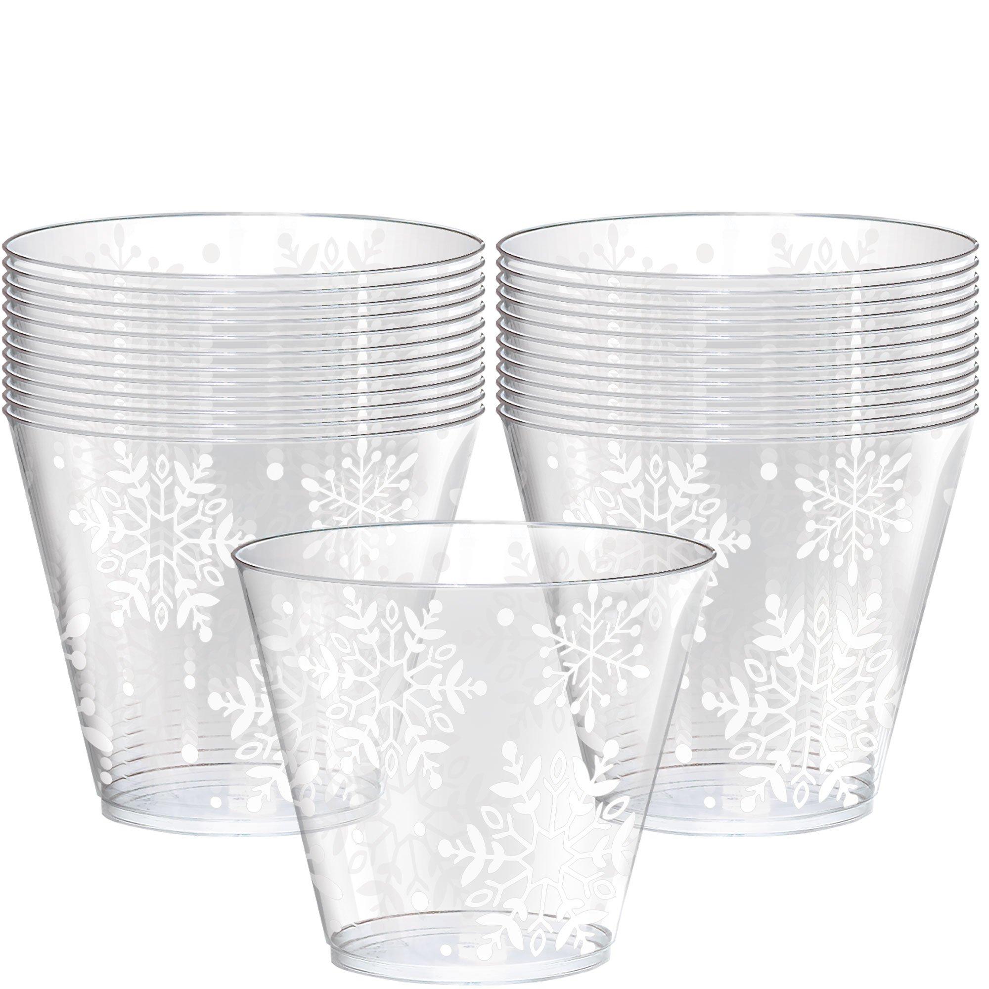 Dancing Snowflakes Plastic Tumblers, 9oz, 40ct