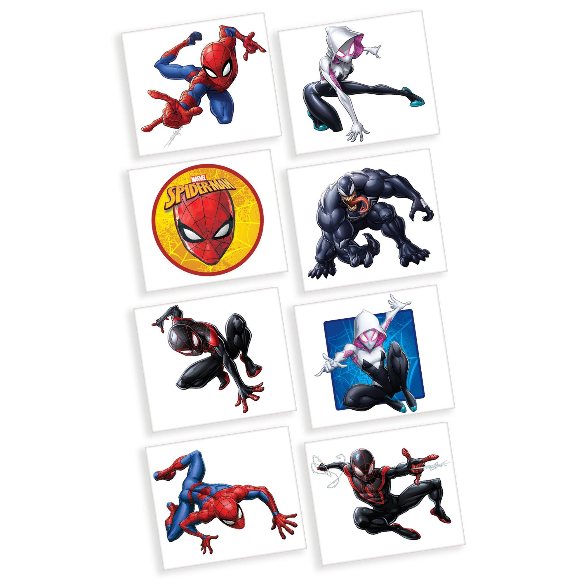 Spider-Man Webbed Wonder Temporary Tattoos, 3 Sheets, 24ct