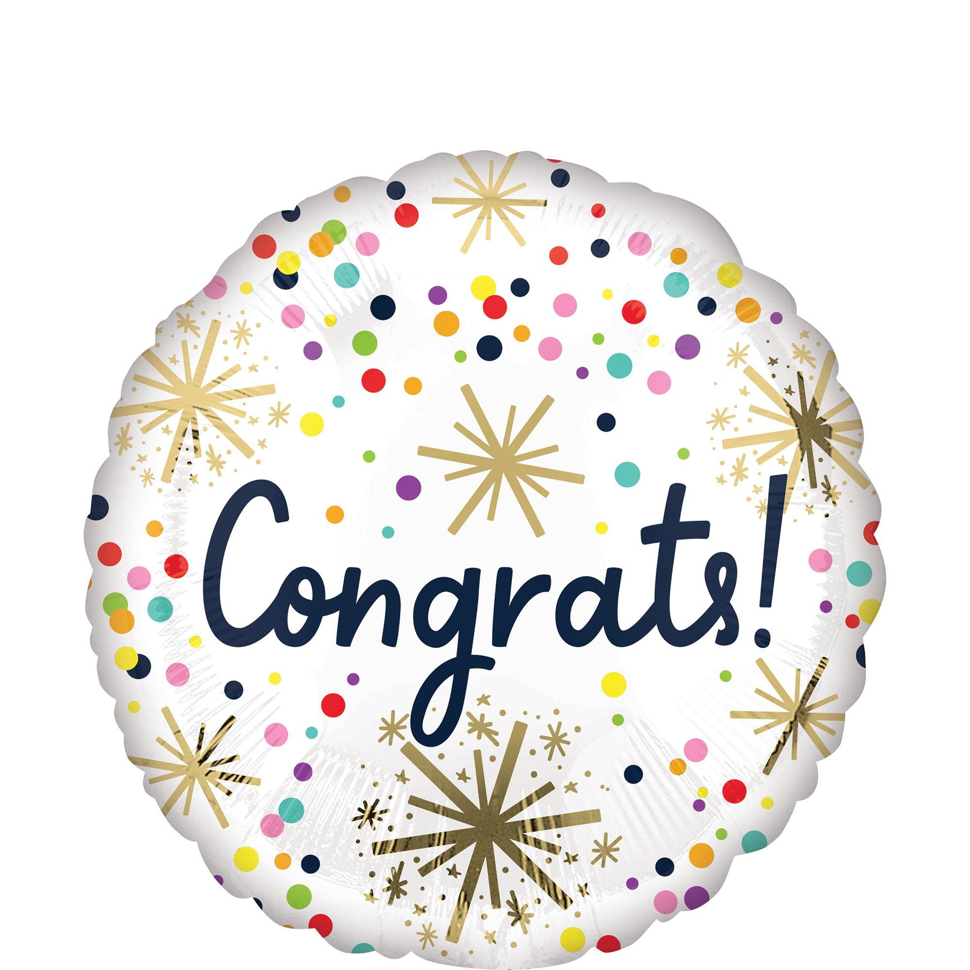 Confetti Sprinkle Congrats Foil Balloon, 18in