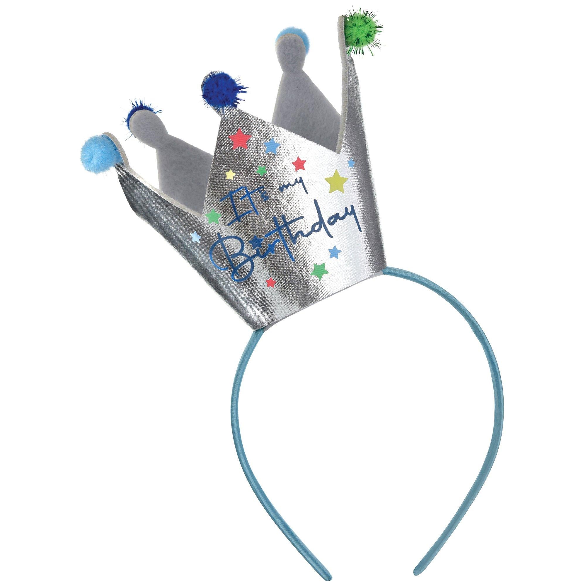 Metallic Modern Birthday Crown Headband