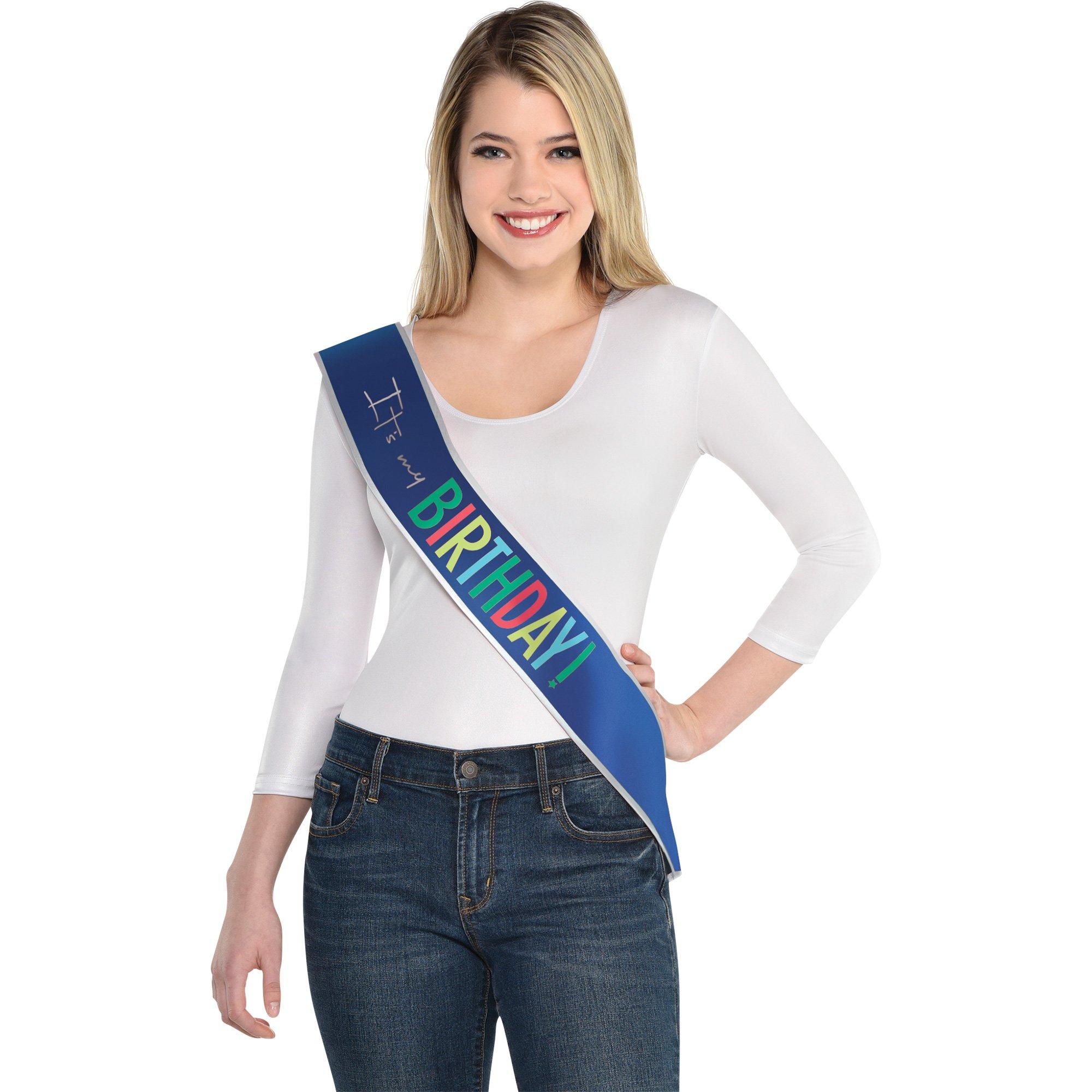 It's My Birthday Fabric Sash, 30in - Modern Birthday