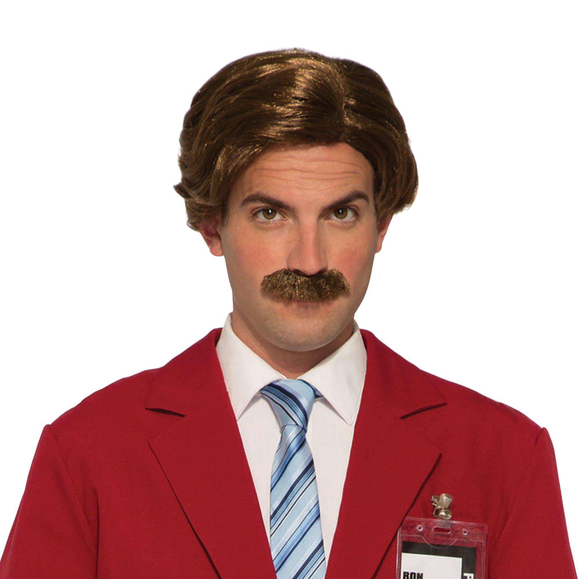 Men's Anchorman Ron Burgundy Wig and Mustache