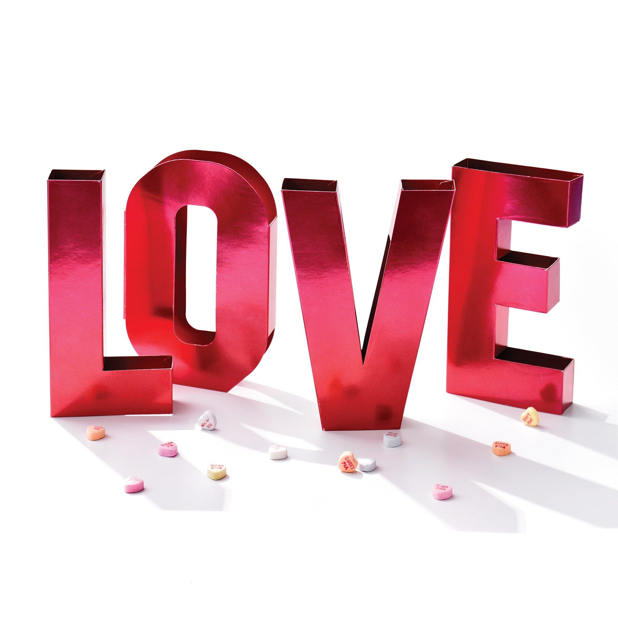 Metallic Red Love Cardboard Centerpiece, 8in Letters