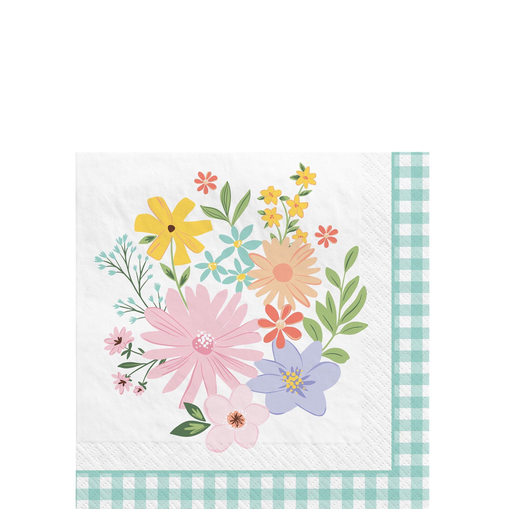 Springtime Blooms Paper Beverage Napkins, 5in, 16ct
