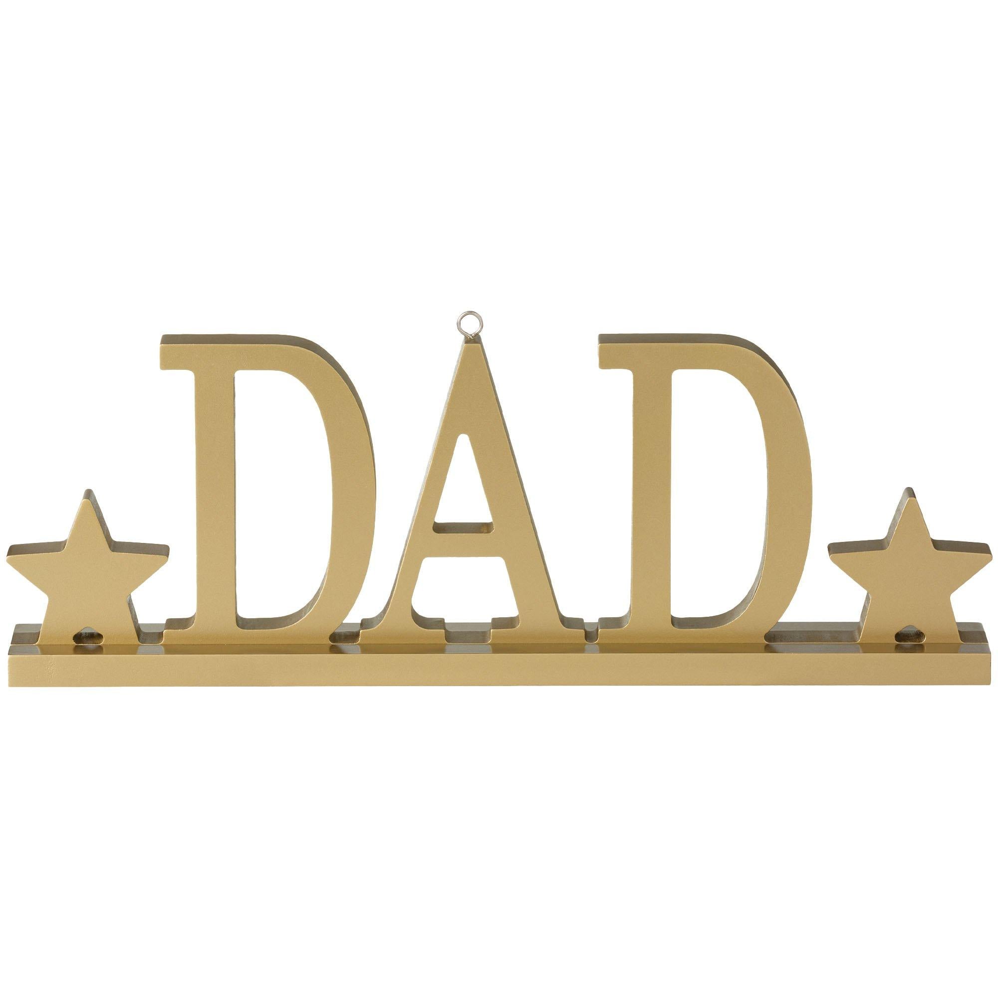 Gold DAD Balloon Weight MDF Table Decoration