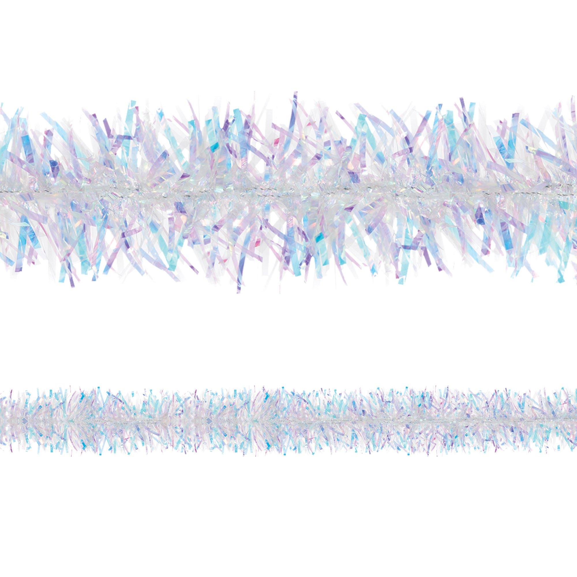 Iridescent Luminous Tinsel Garland, 9ft