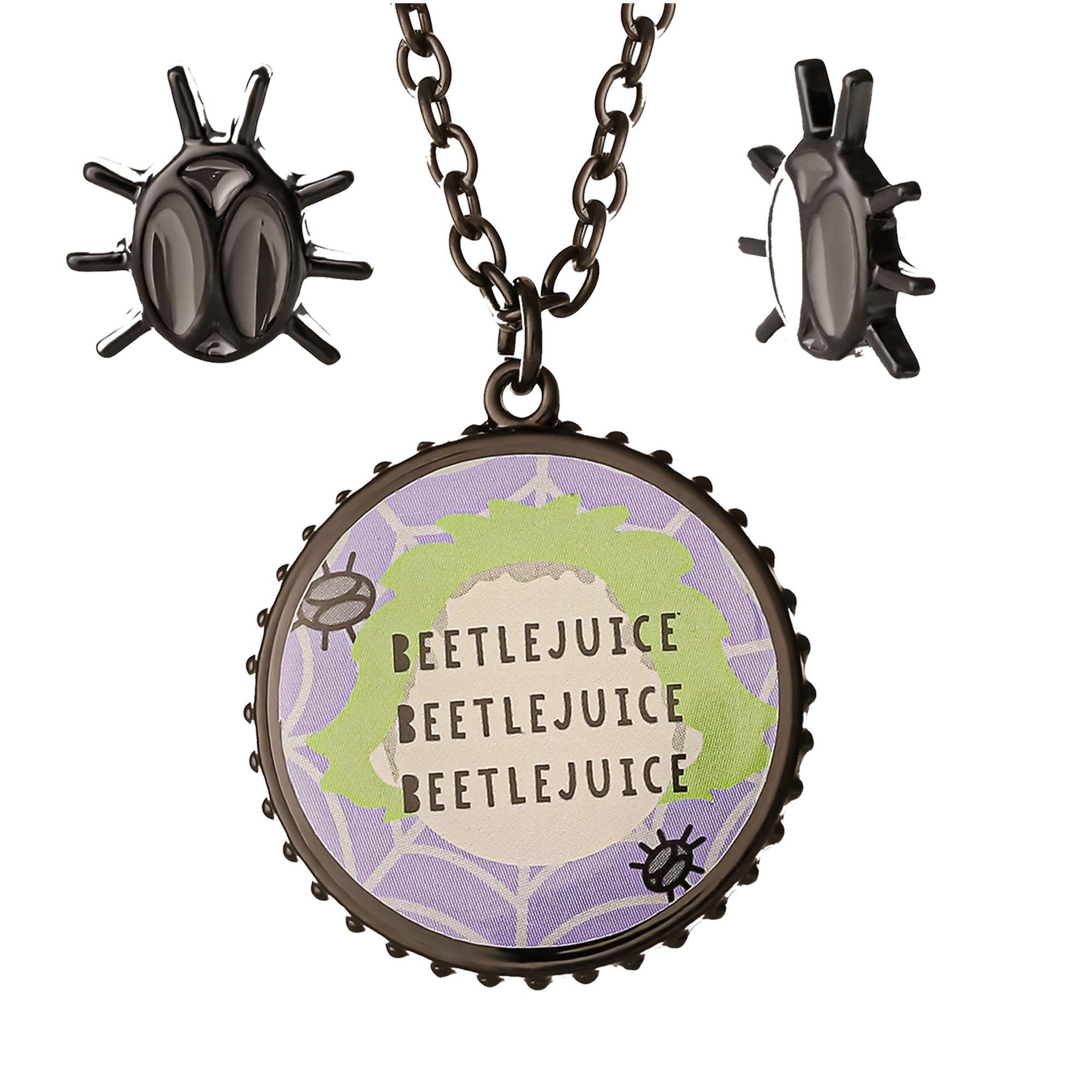 Beetlejuice Necklace & Stud Earring Jewelry Set