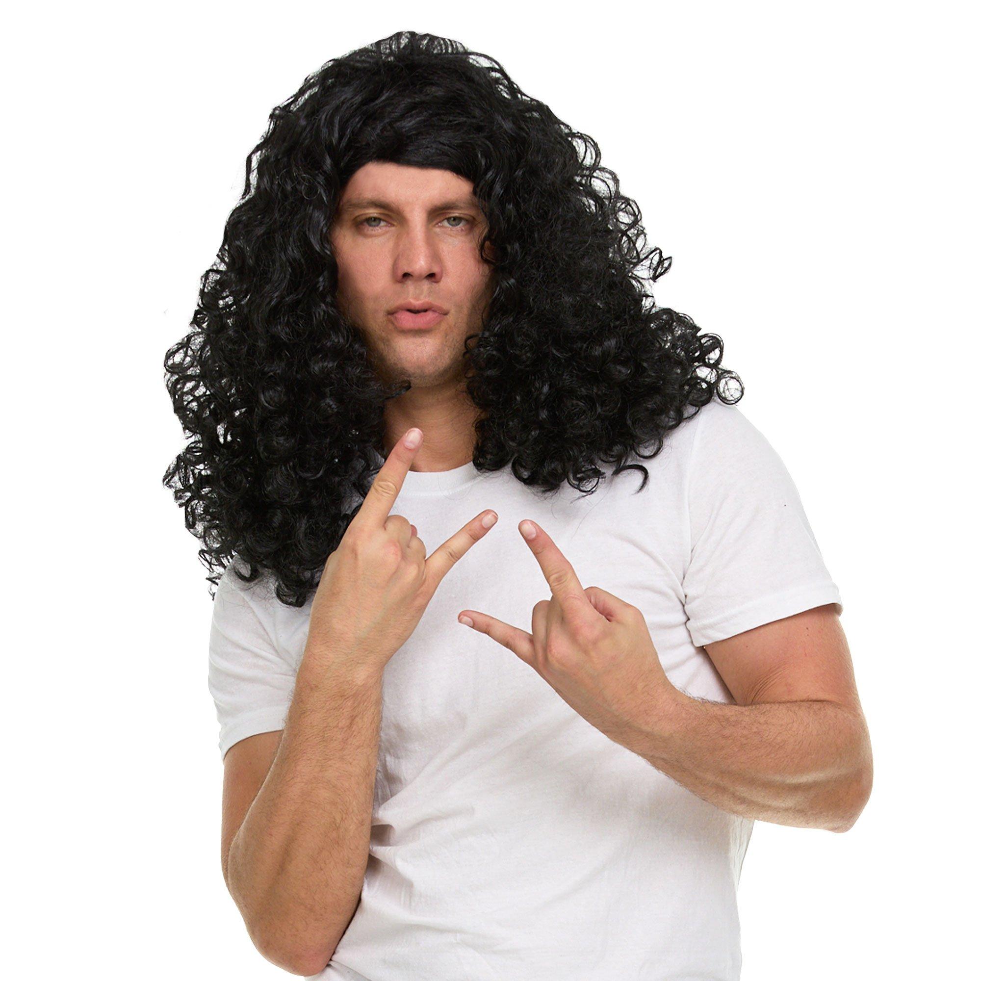 Adult Curly Black Headbanger Wig