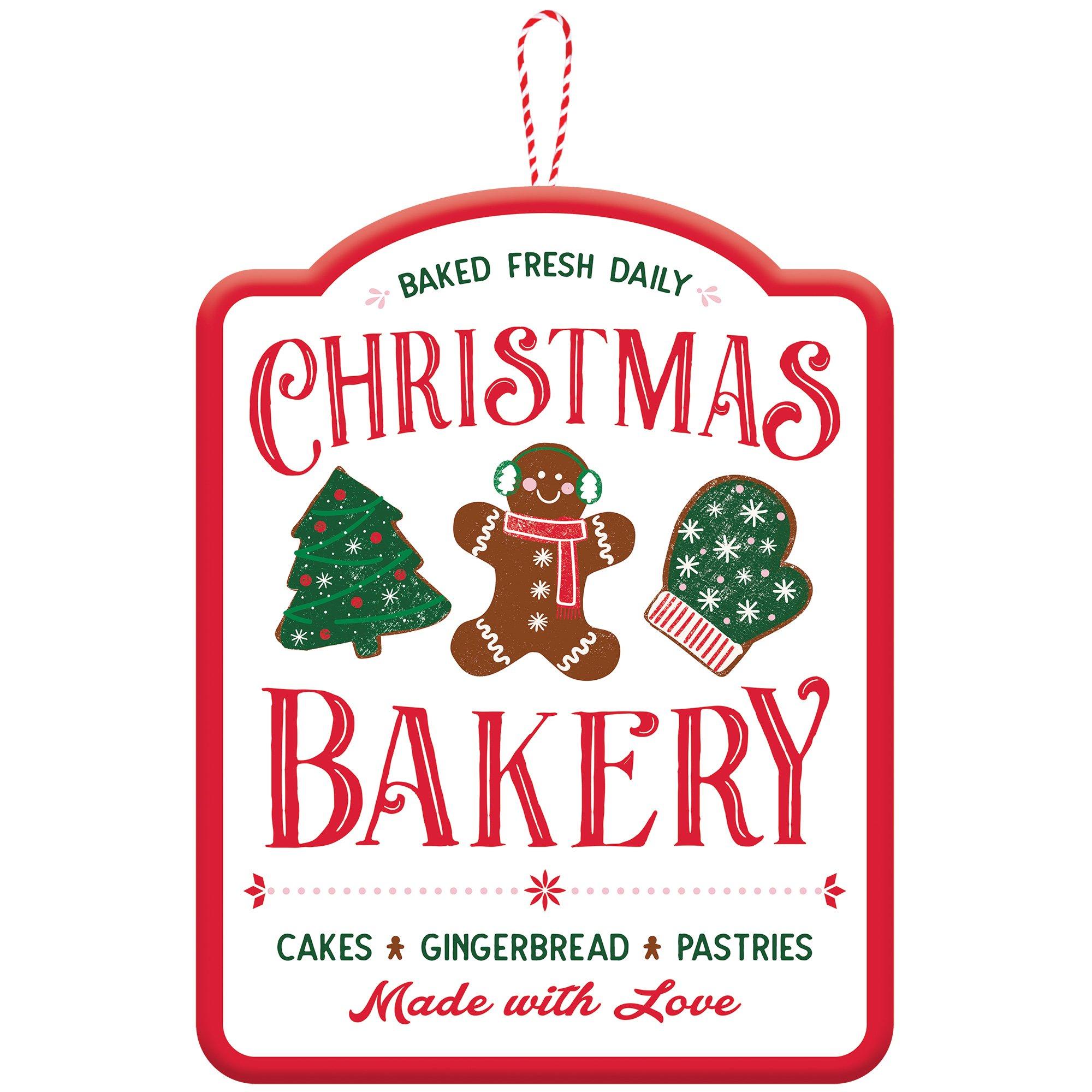Christmas Bakery MDF Hanging Sign, 14in x 18in - Cocoa Bar