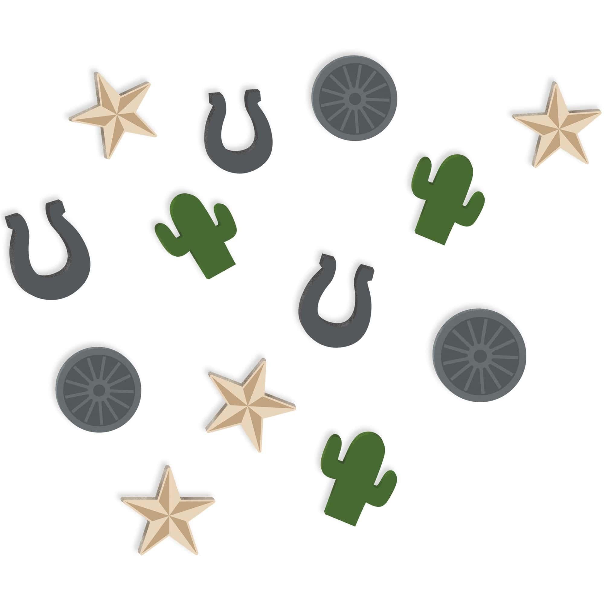Western Wood Tabletop Confetti, 12pc