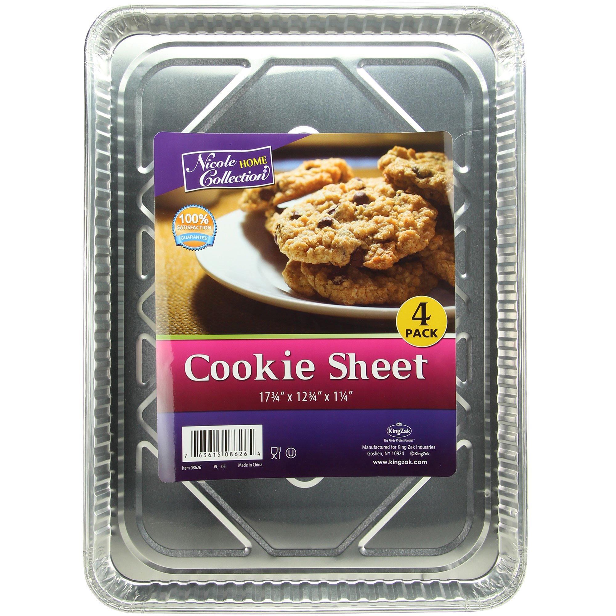 Reusable Aluminum Cookie Sheets, 17.75in x 12.75in, 4ct