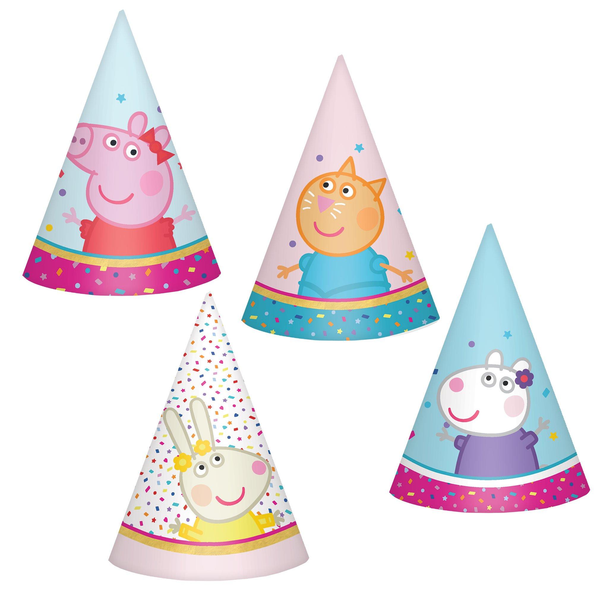 Mini Peppa Pig Party Time Party Hats, 8ct